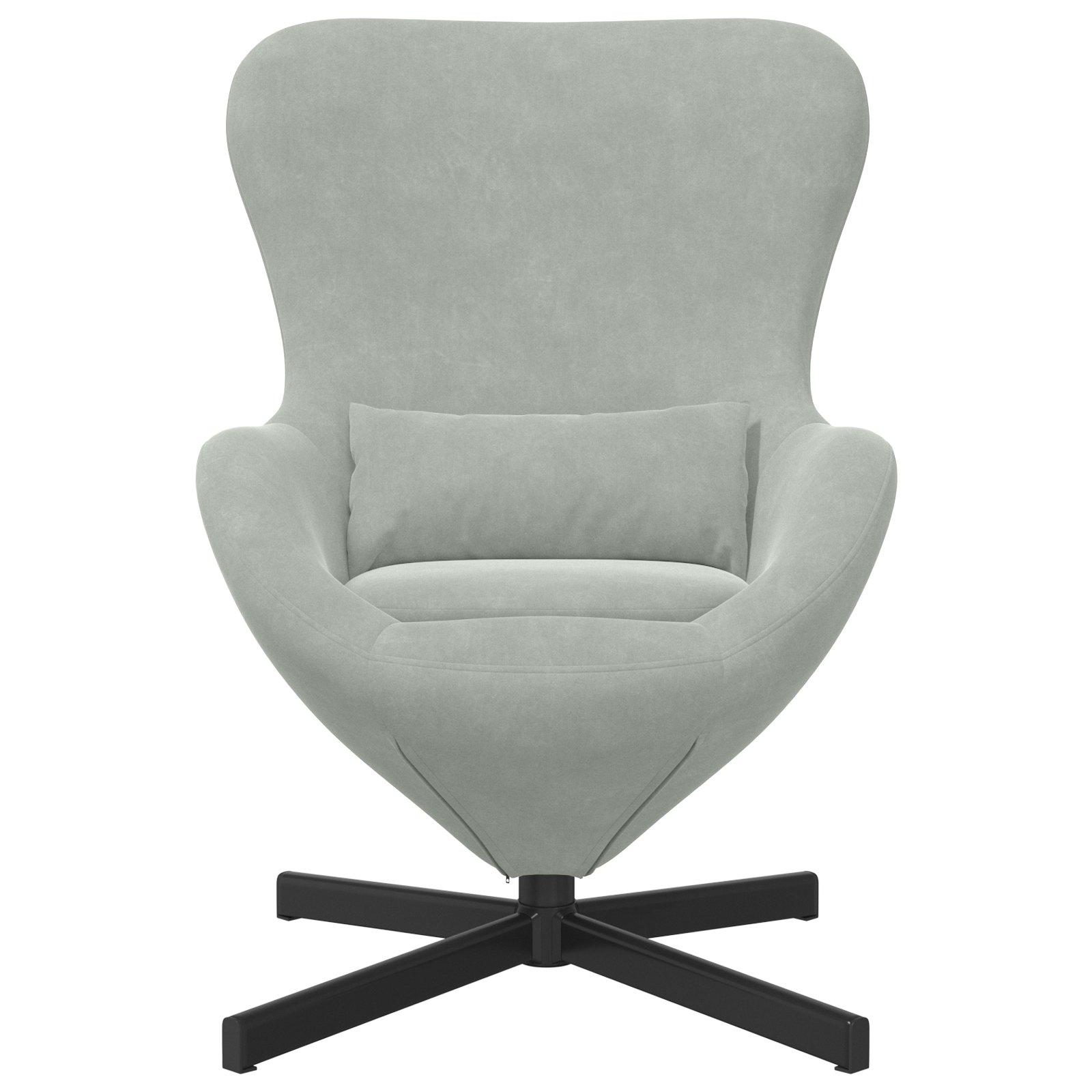 Egg Chair Light Grey Velvet - Image 4