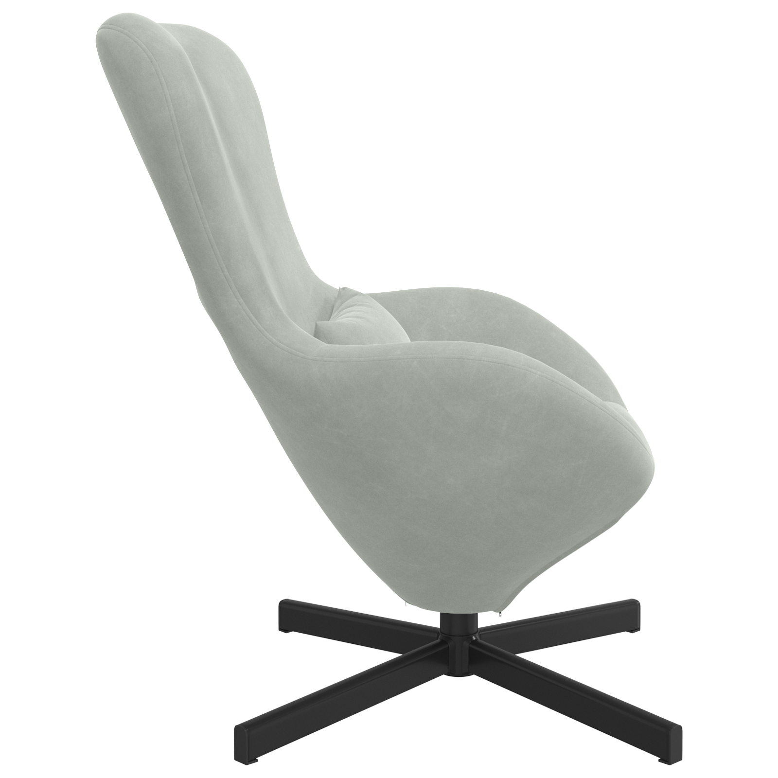 Egg Chair Light Grey Velvet - Image 5