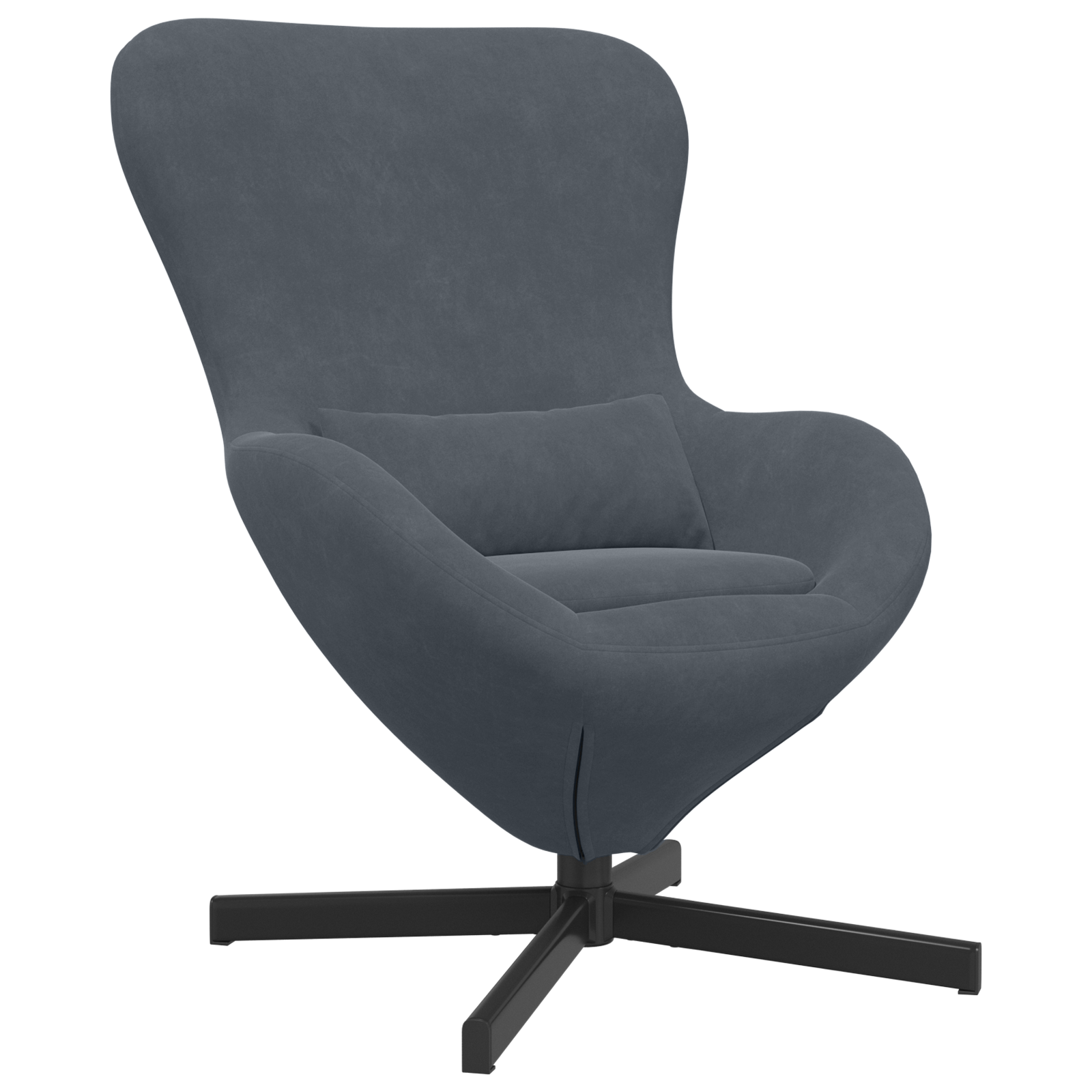 Egg Chair Dark Grey Velvet - Image 2