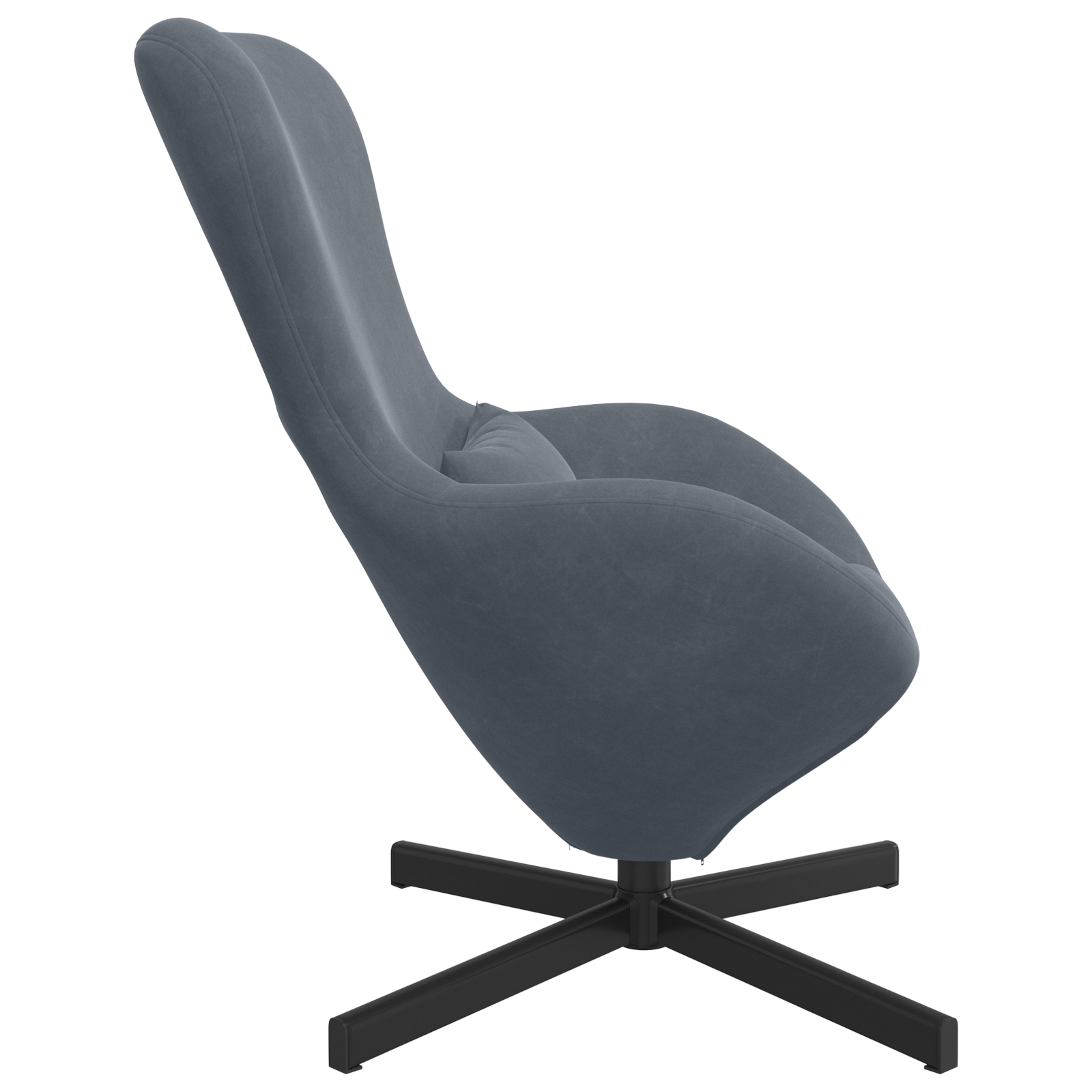 Egg Chair Dark Grey Velvet - Image 5