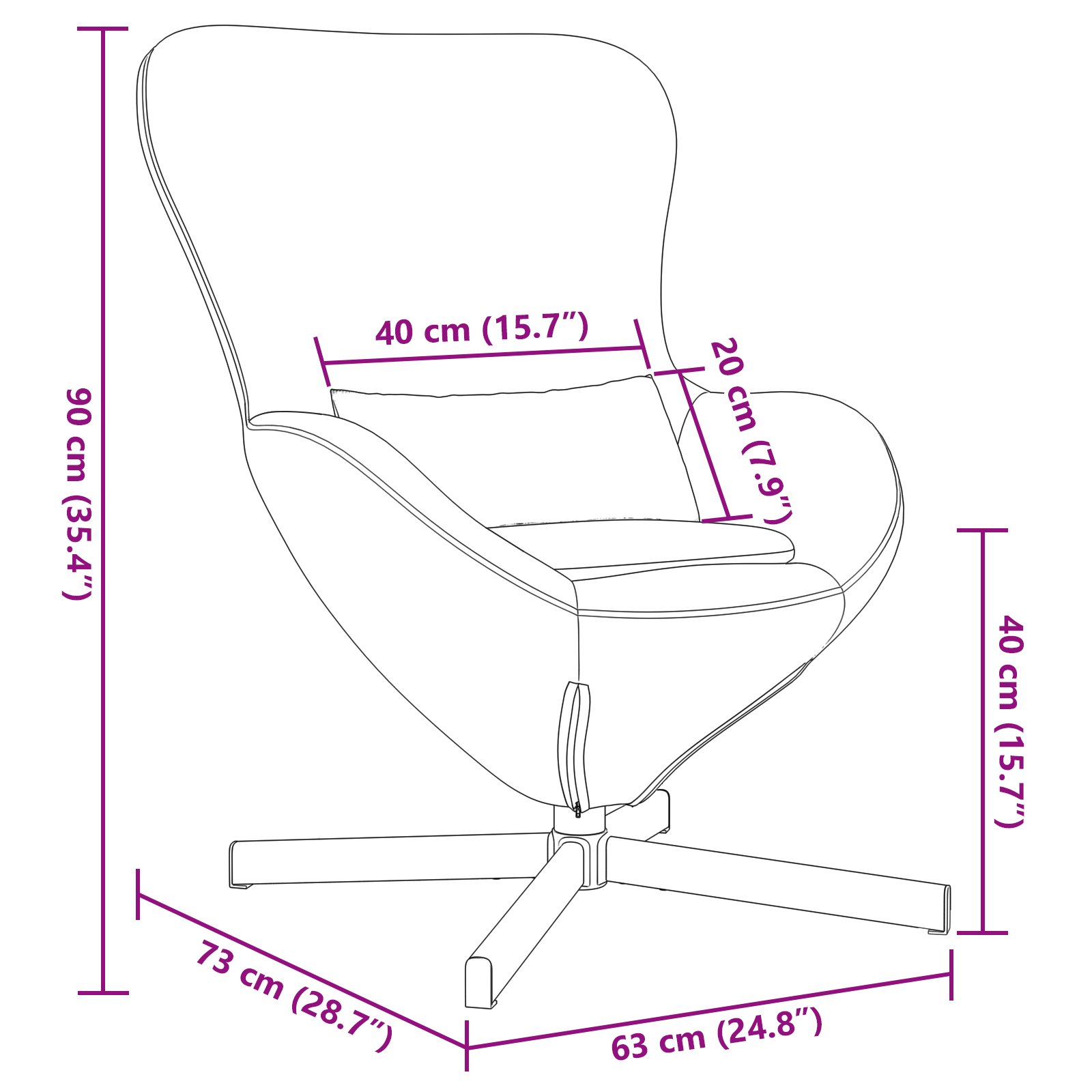 Egg Chair Dark Grey Velvet - Image 9