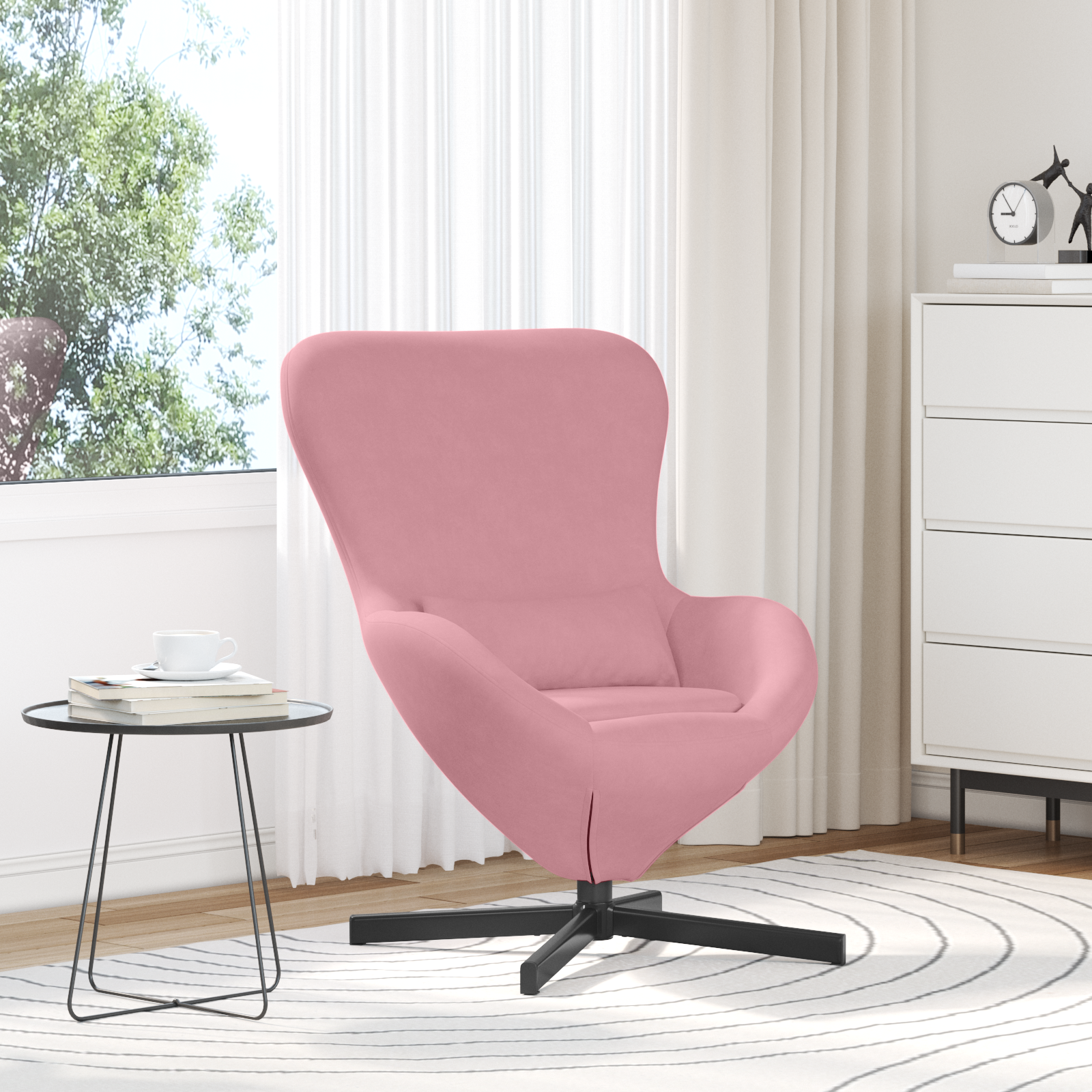 Egg Chair Pink Velvet