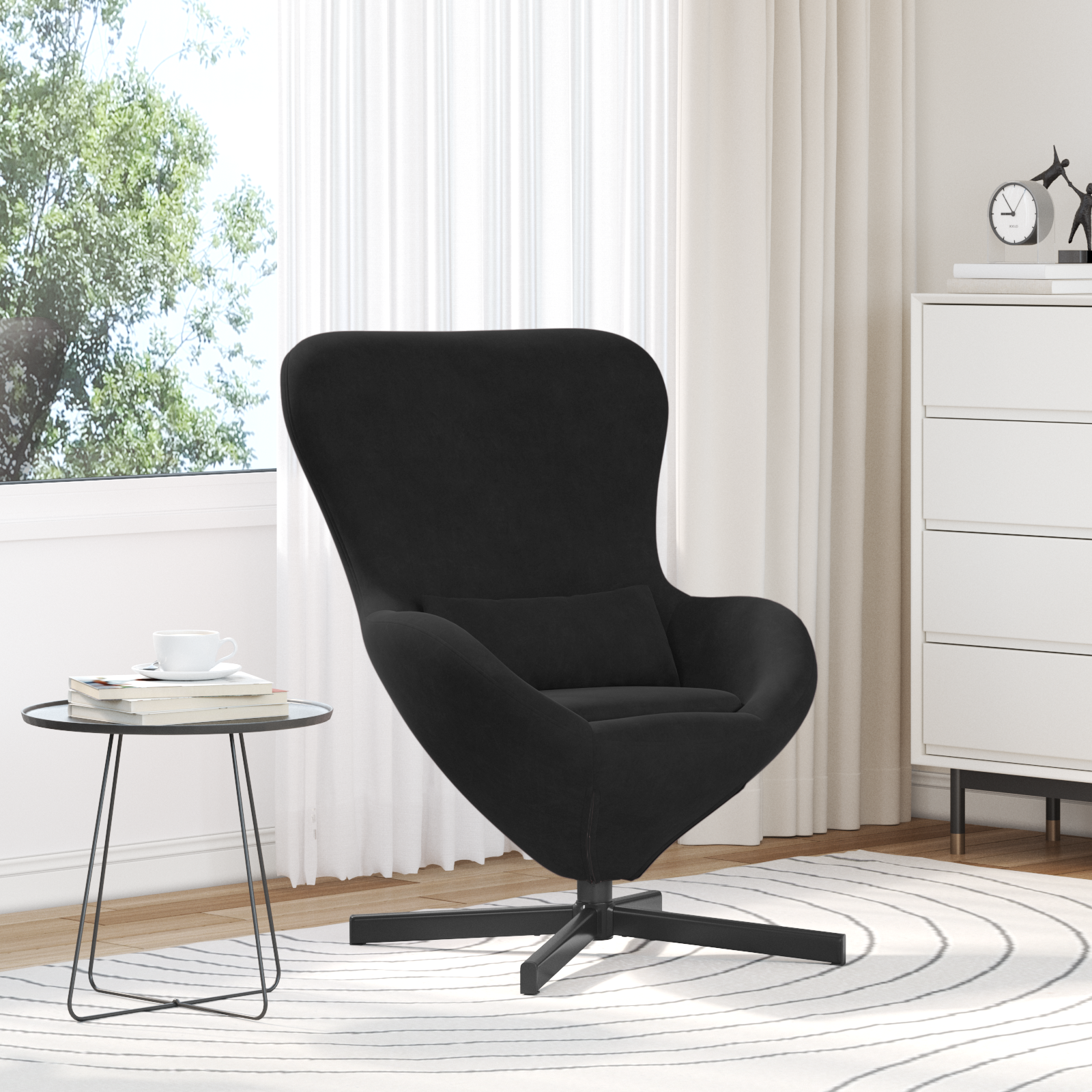 Egg Chair Black Velvet