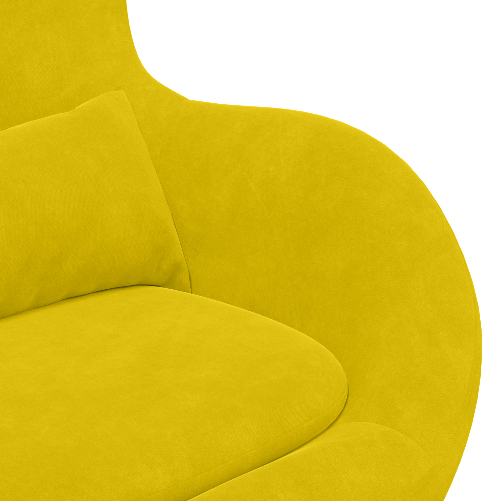 Egg Chair Yellow Velvet - Image 7