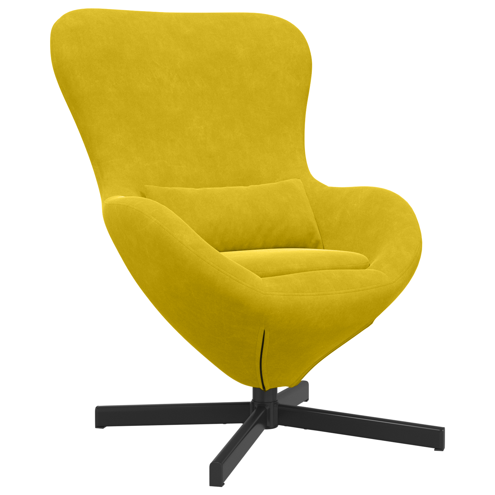 Egg Chair Yellow Velvet - Image 2