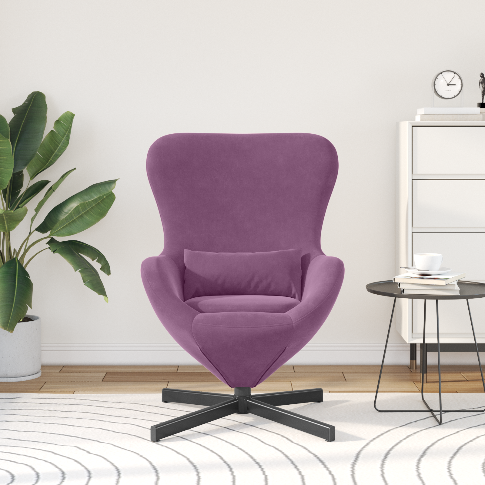 Egg Chair Purple Velvet - Image 3