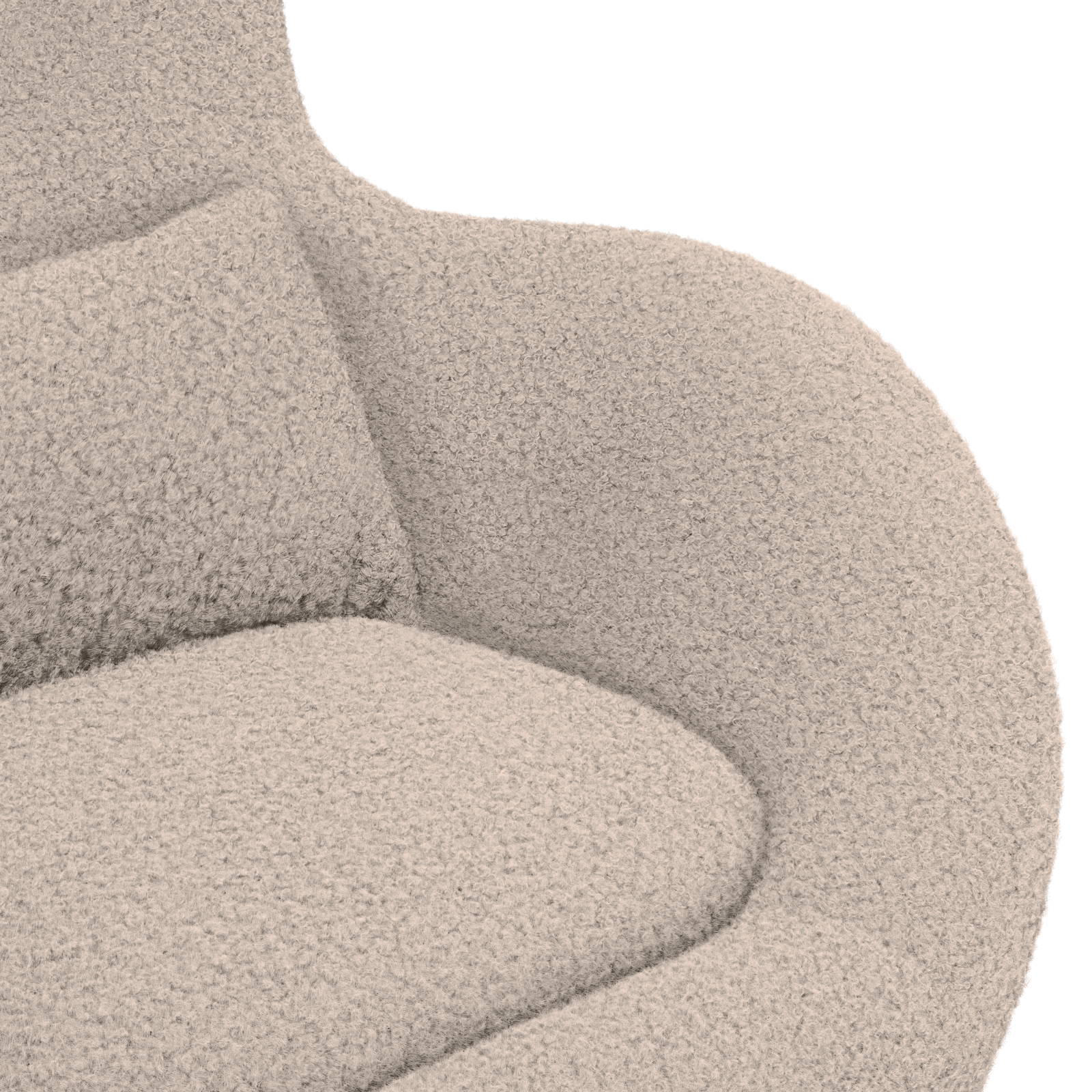 Egg Chair Light Grey Curly Wool-like Fabric - Image 7