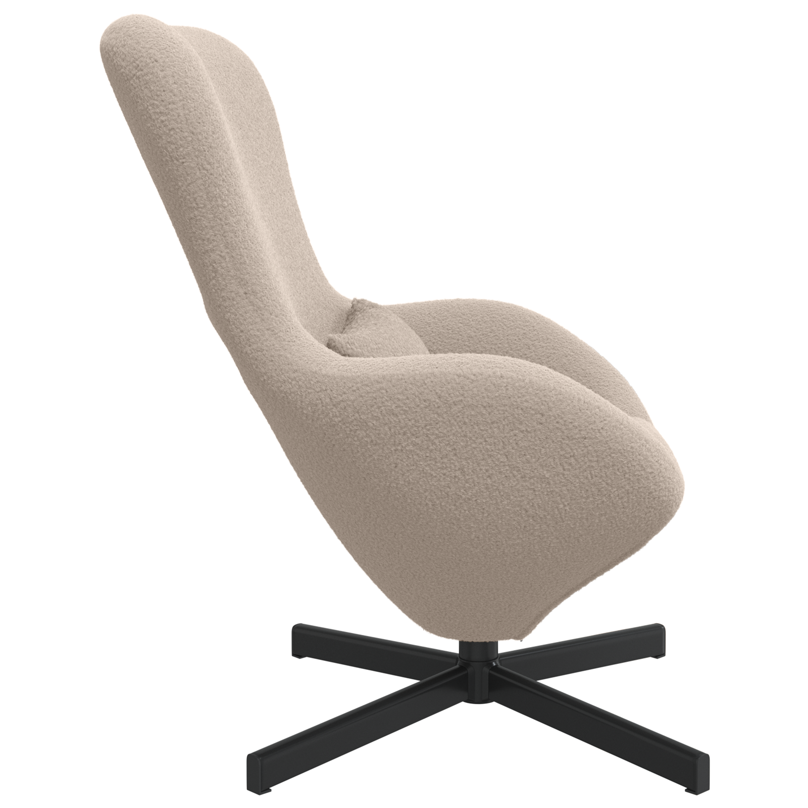 Egg Chair Light Grey Curly Wool-like Fabric - Image 5