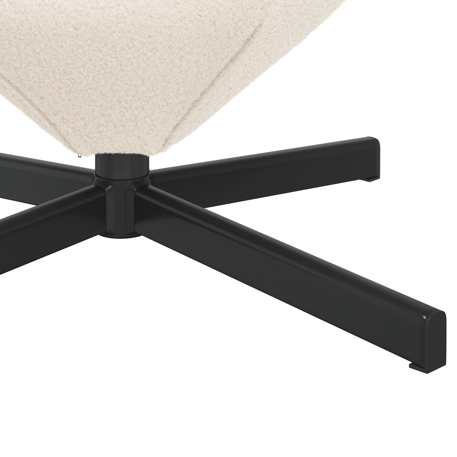 Egg Chair Cream Curly Wool-like Fabric - Image 8