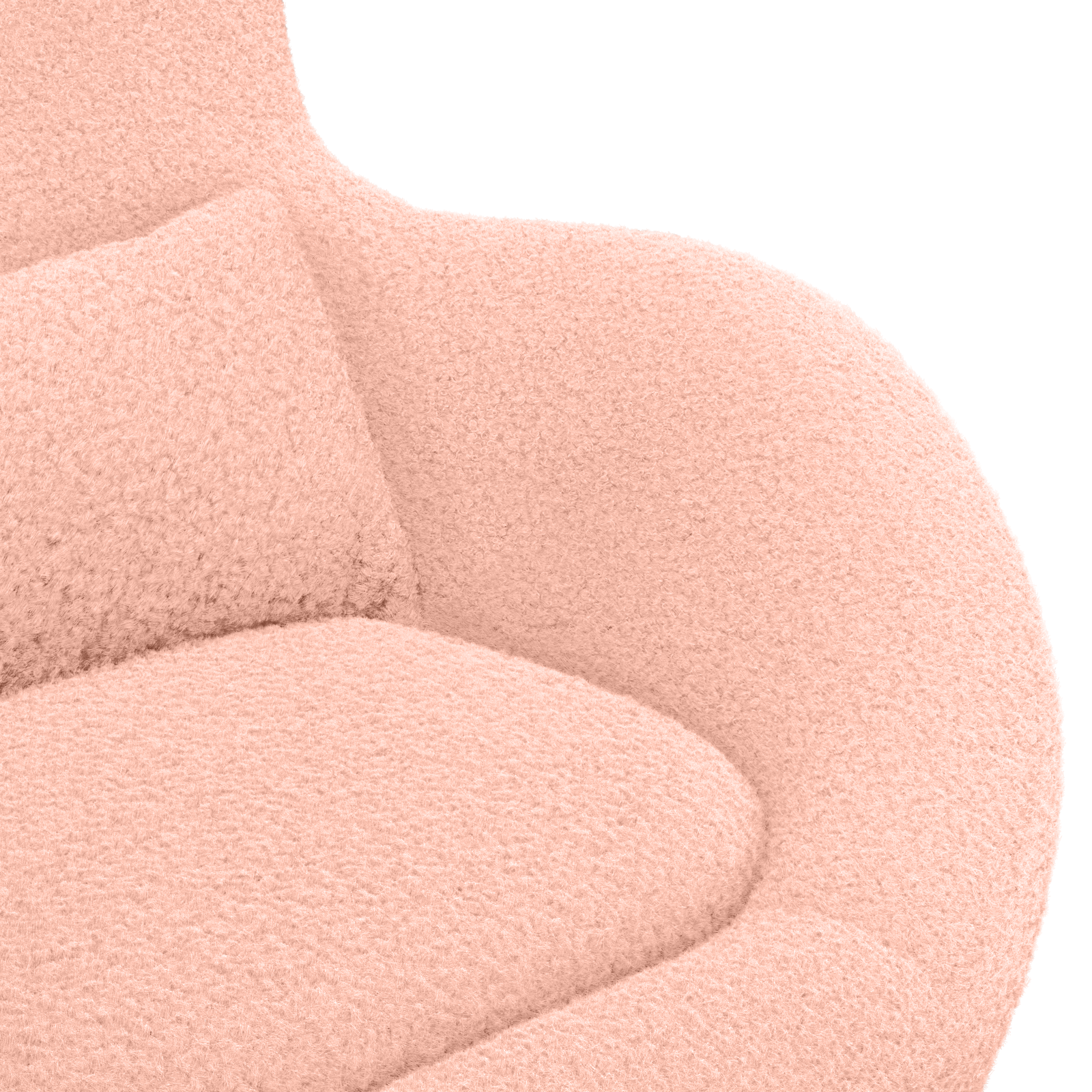 Egg Chair Pink Curly Wool-like Fabric - Image 7