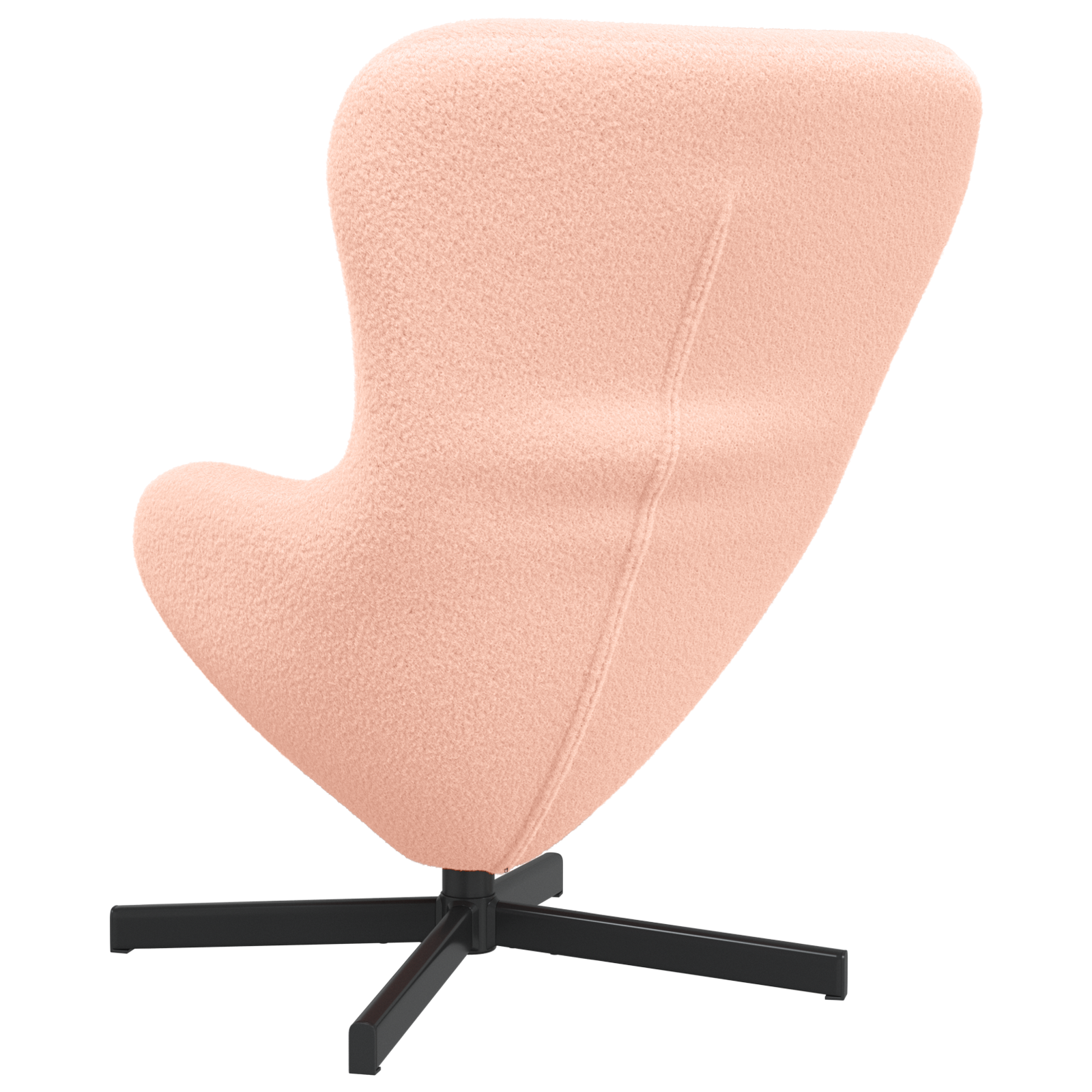 Egg Chair Pink Curly Wool-like Fabric - Image 6