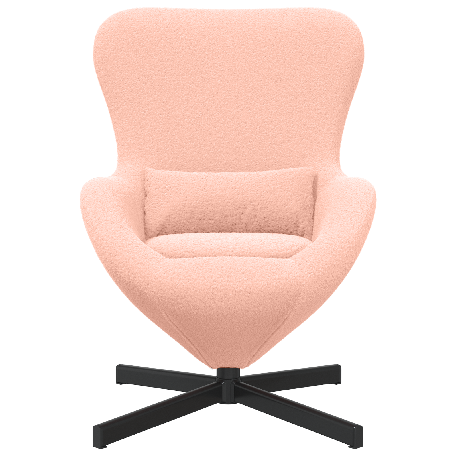 Egg Chair Pink Curly Wool-like Fabric - Image 4