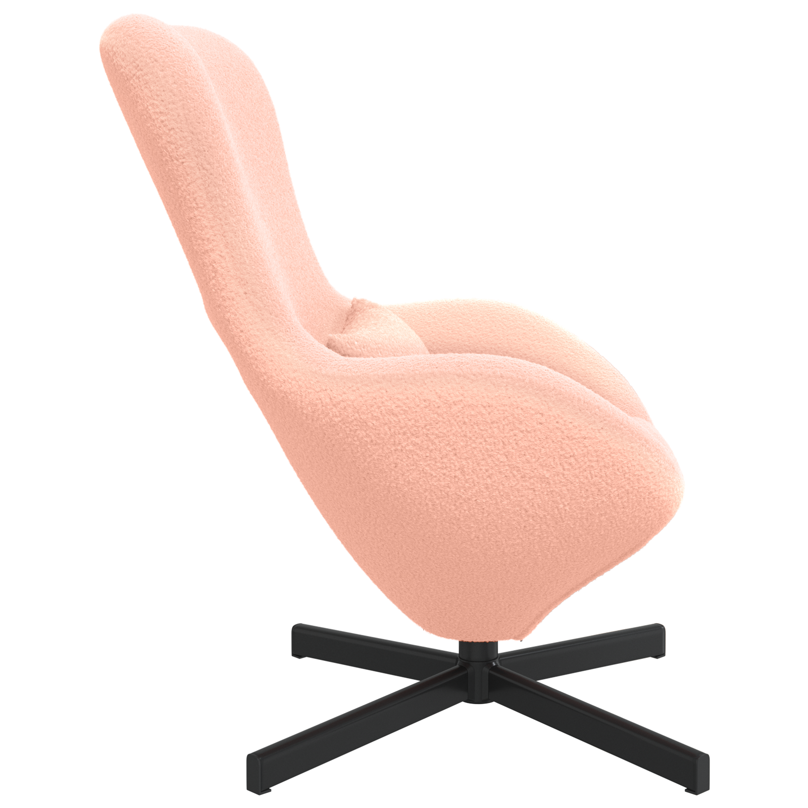 Egg Chair Pink Curly Wool-like Fabric - Image 5