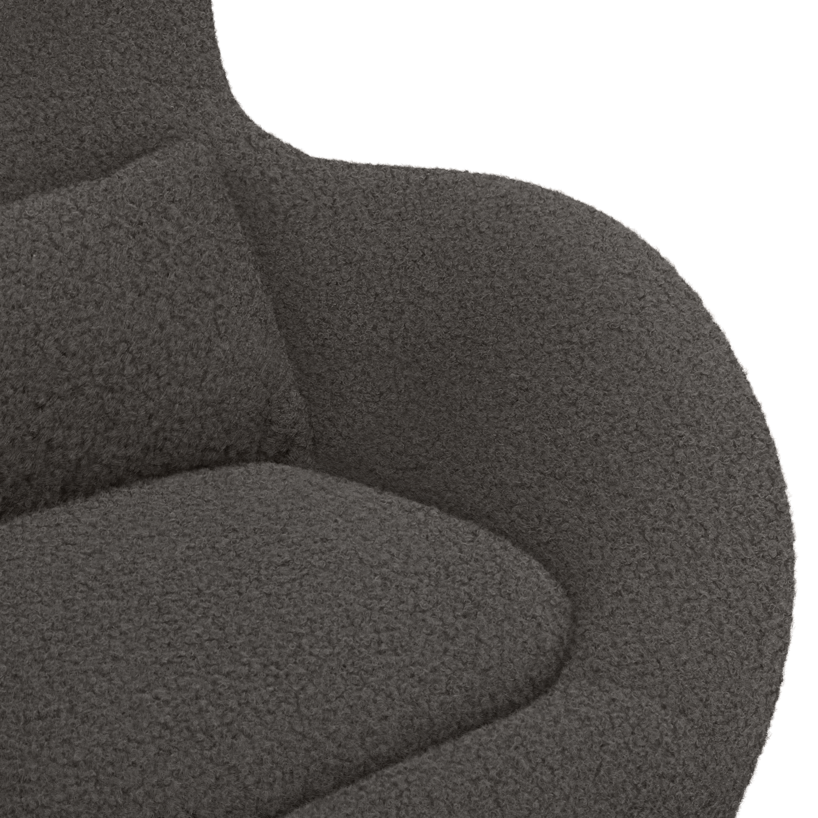Egg Chair Dark Grey Curly Wool-like Fabric - Image 7