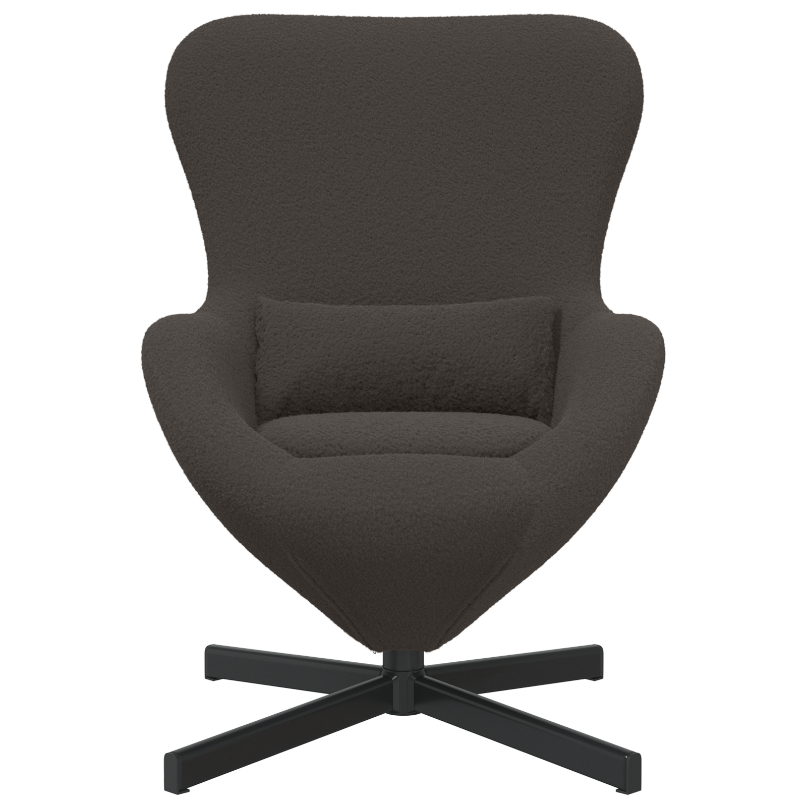 Egg Chair Dark Grey Curly Wool-like Fabric - Image 4