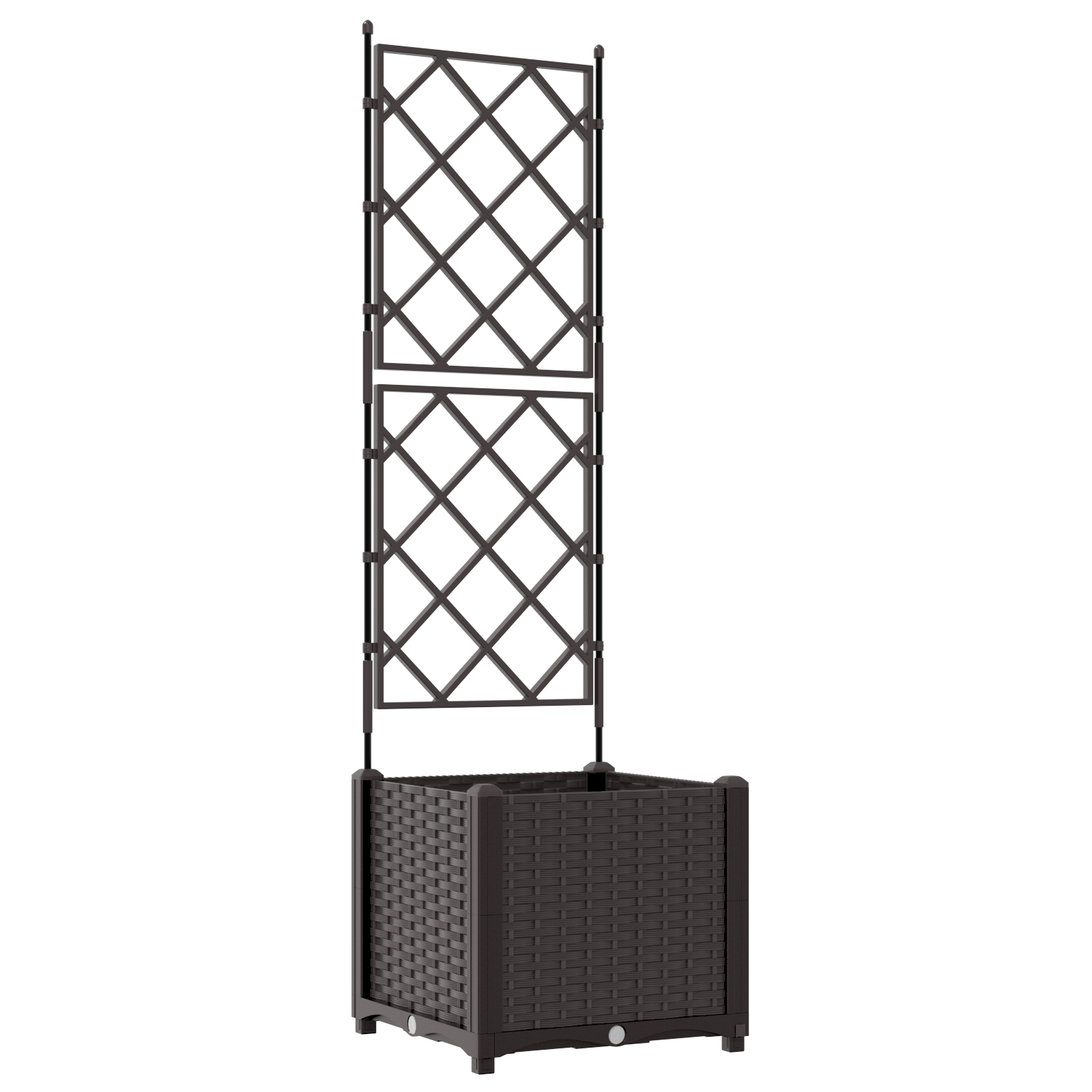Garden Planter with Trellis Brown 40x40x143 cm - Image 2