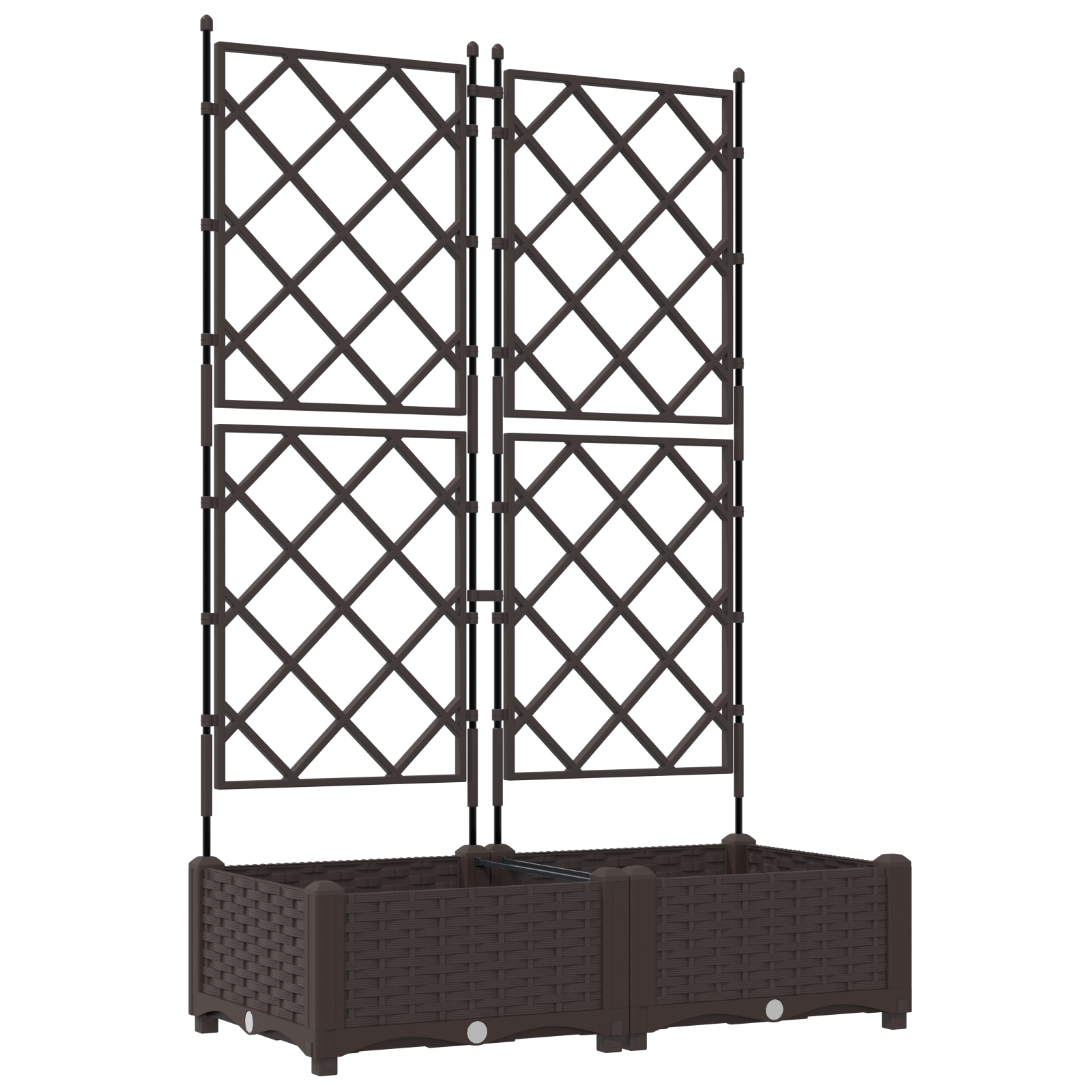 Garden Planter with Trellis 2 pcs Brown 80x40x125.5 cm - Image 2
