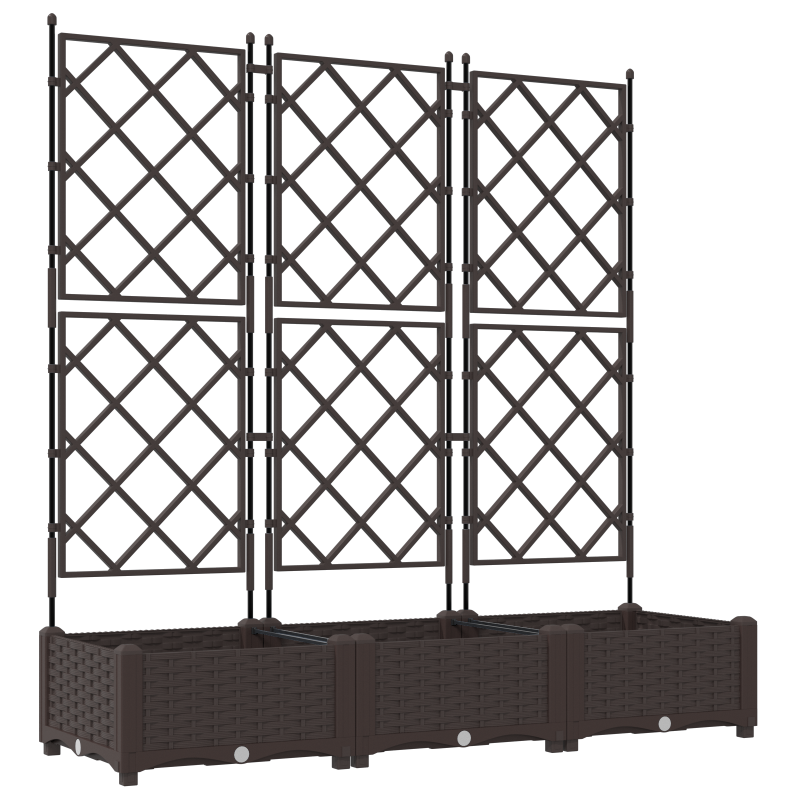 Garden Planter with Trellis 3 pcs Brown 120x40x125.5 cm - Image 2