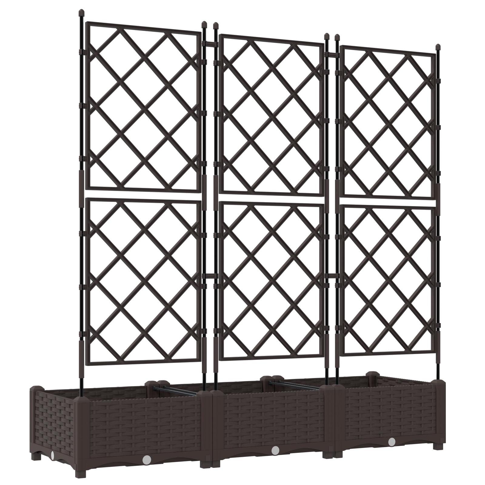 Garden Planter with Trellis 3 pcs Brown 120x40x125.5 cm - Image 7