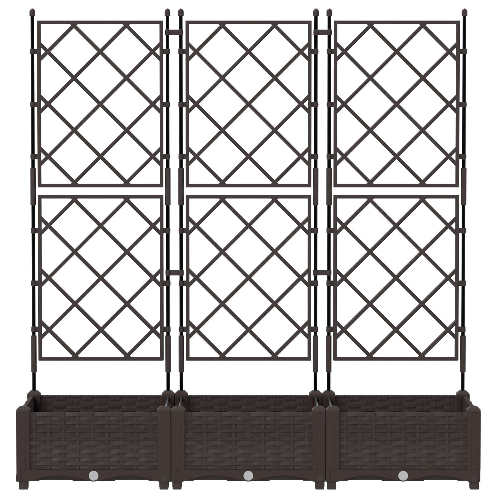 Garden Planter with Trellis 3 pcs Brown 120x40x125.5 cm - Image 5