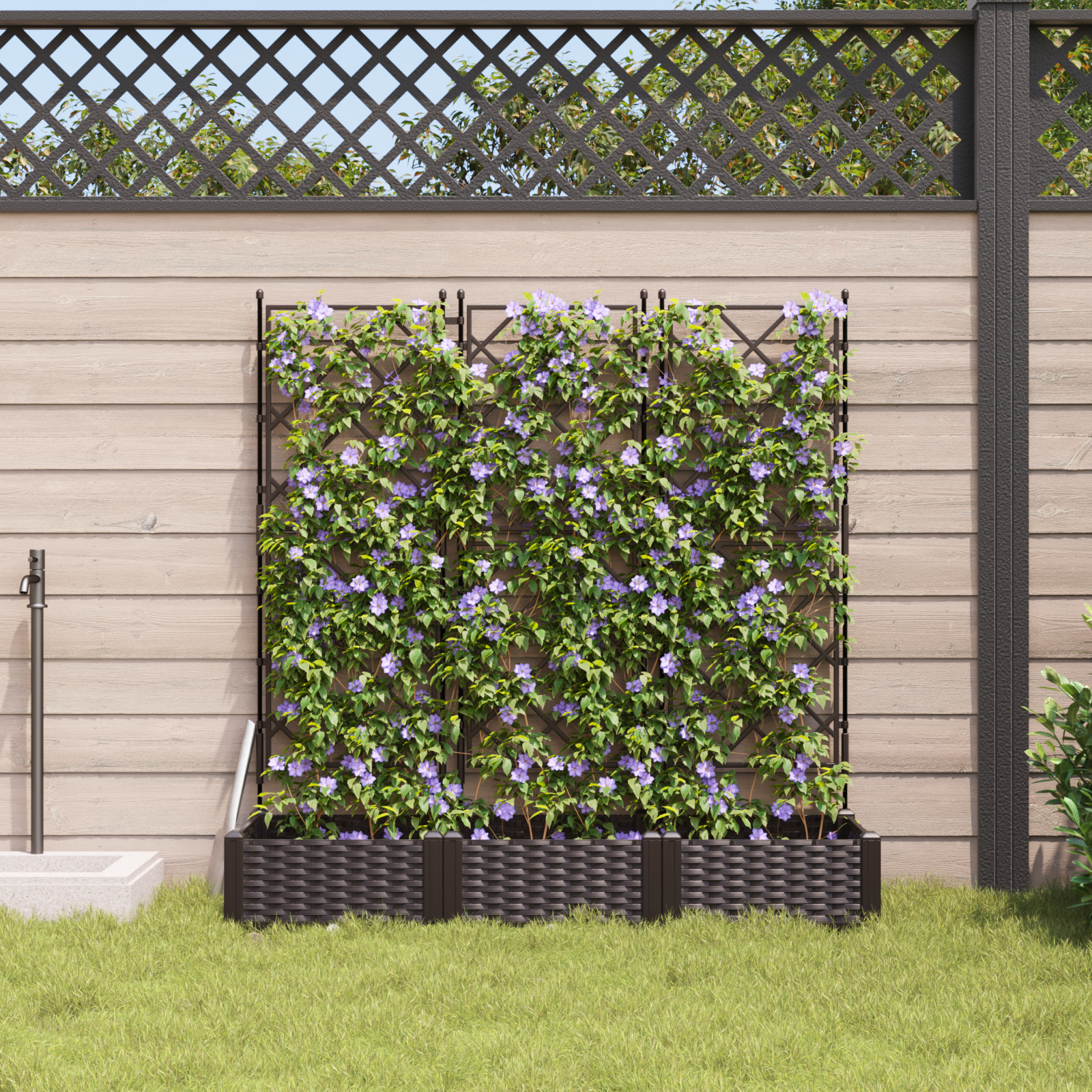 Garden Planter with Trellis 3 pcs Brown 120x40x125.5 cm - Image 3