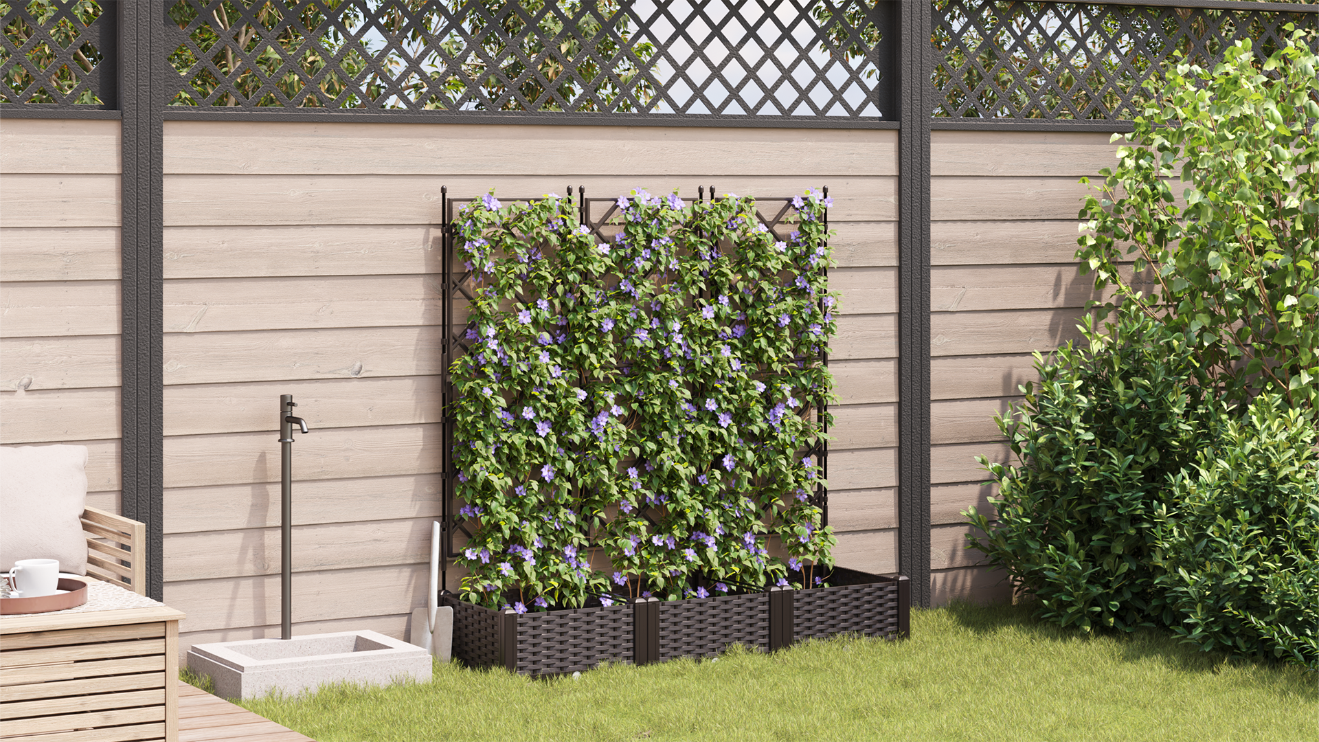 Garden Planter with Trellis 3 pcs Brown 120x40x125.5 cm - Image 4