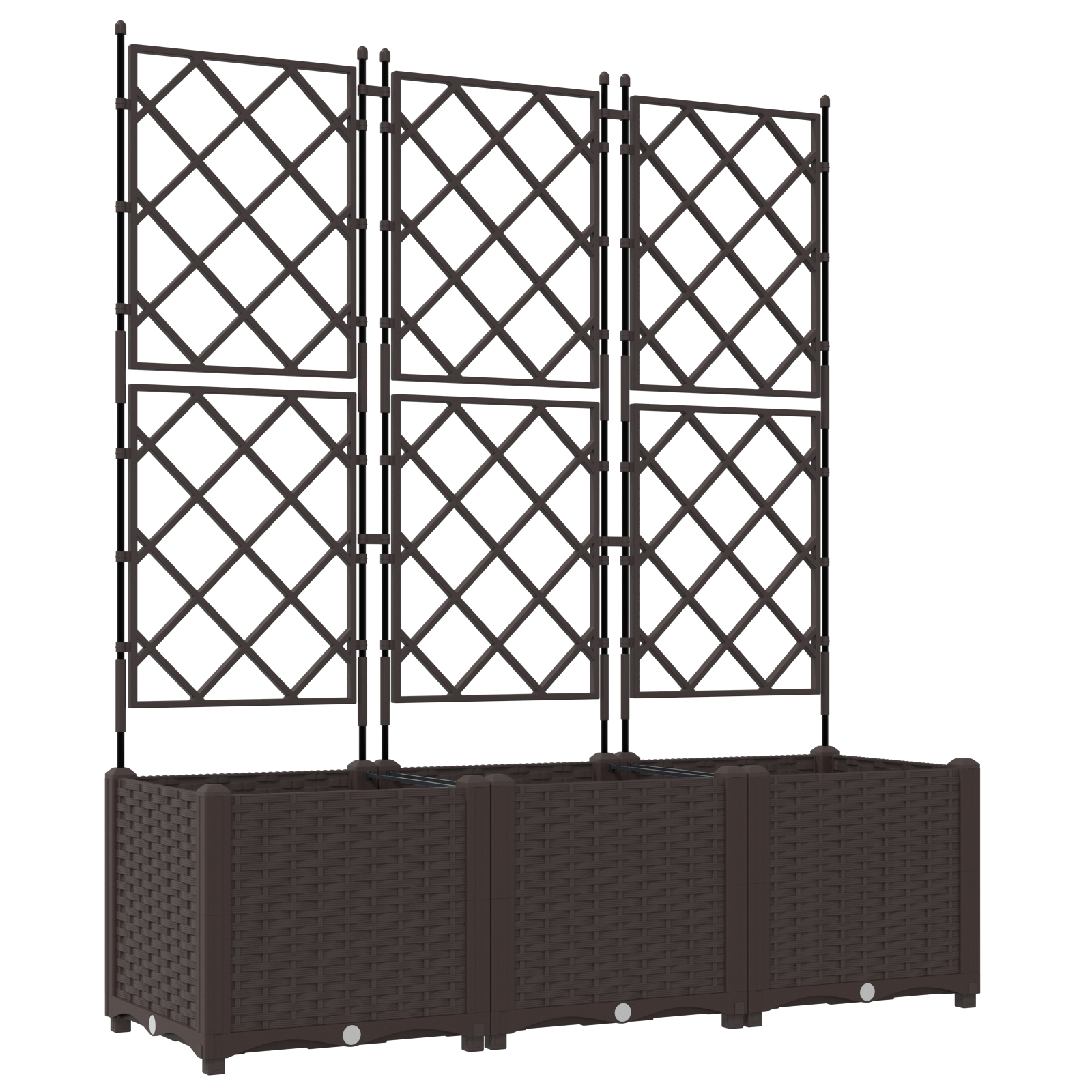 Garden Planter with Trellis 3 pcs Brown 120x40x143 cm - Image 2