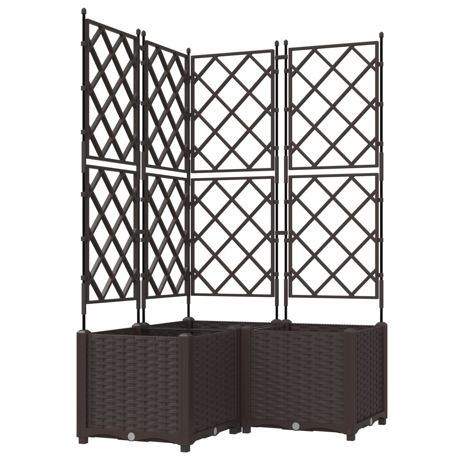 Garden Planter with Trellis 3 pcs Brown 80x80x143 cm - Image 2
