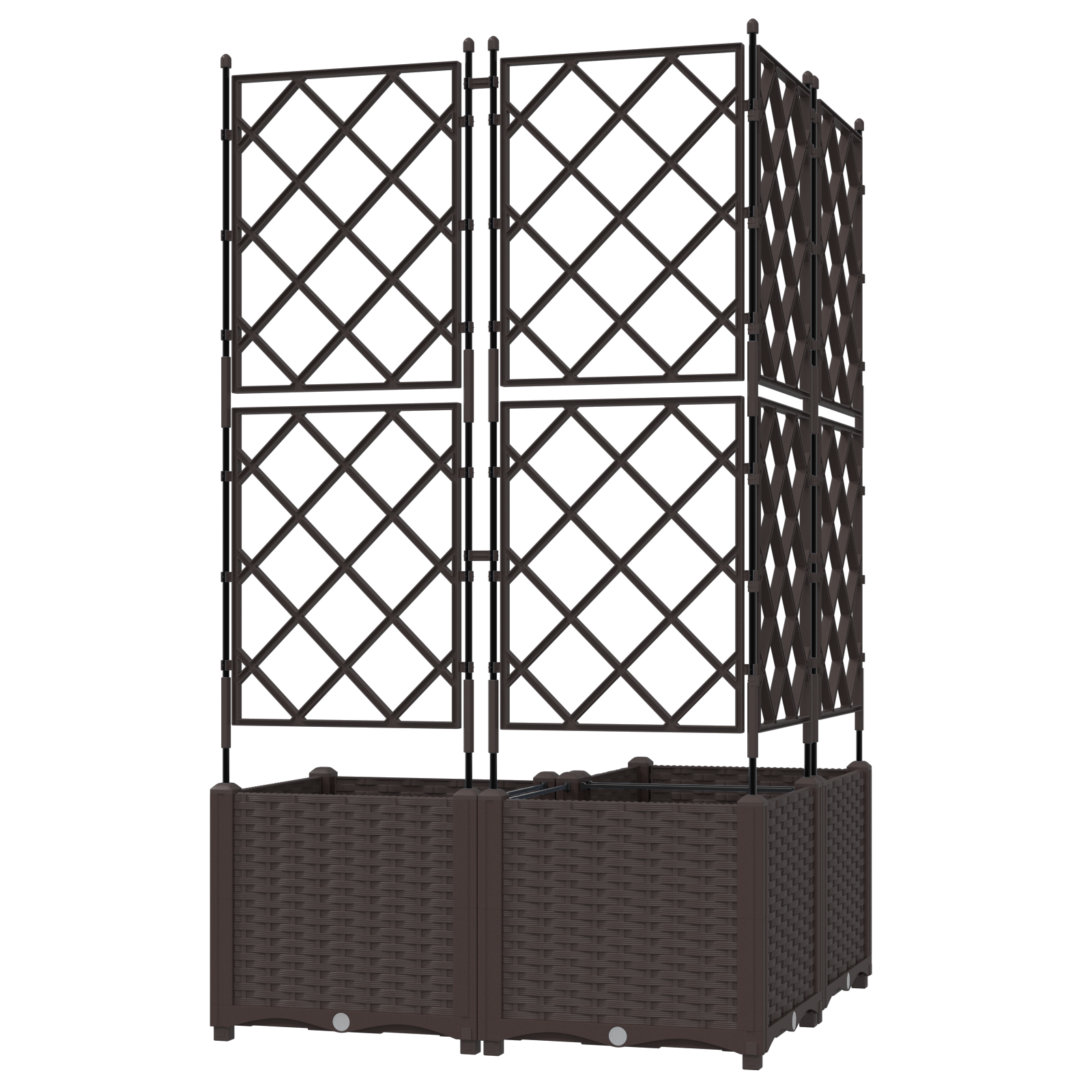 Garden Planter with Trellis 3 pcs Brown 80x80x143 cm - Image 6