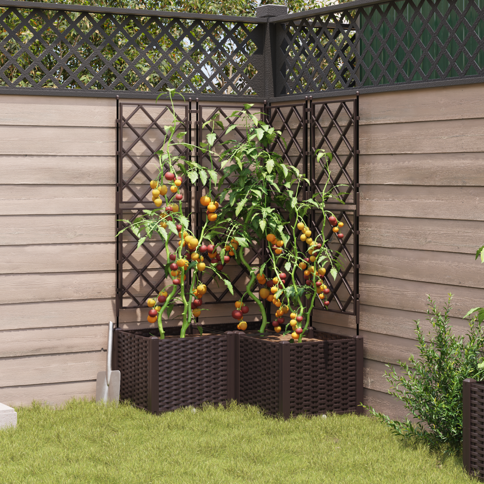 Garden Planter with Trellis 3 pcs Brown 80x80x143 cm - Image 3