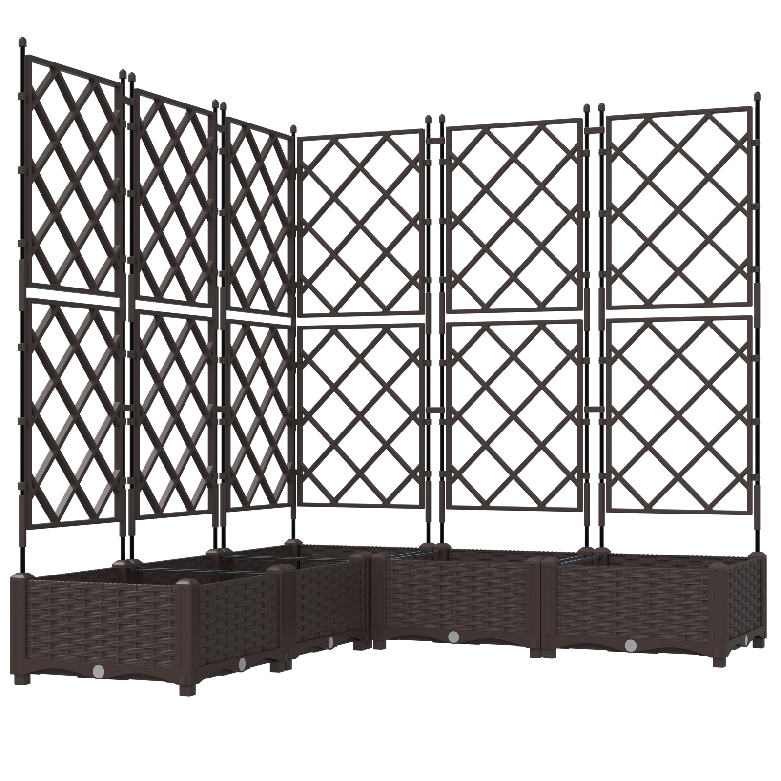 Garden Planter with Trellis 5 pcs Brown 120x120x125,5 cm - Image 2