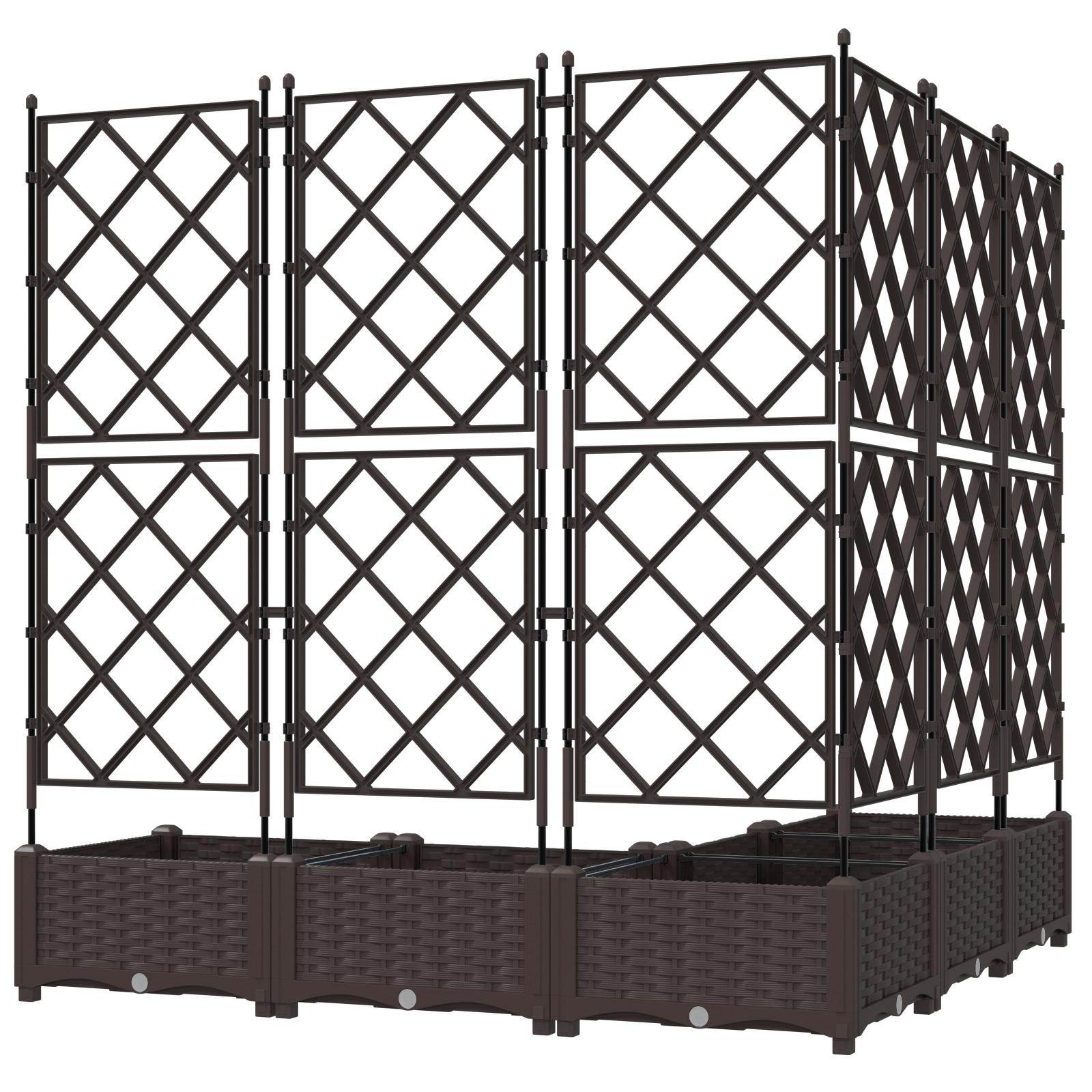 Garden Planter with Trellis 5 pcs Brown 120x120x125,5 cm - Image 6