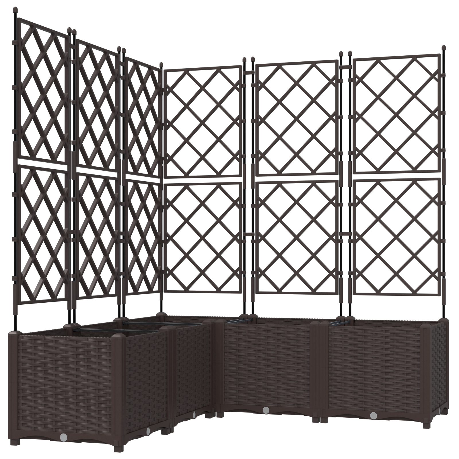 Garden Planter with Trellis 5 pcs Brown 120x120x143 cm - Image 2