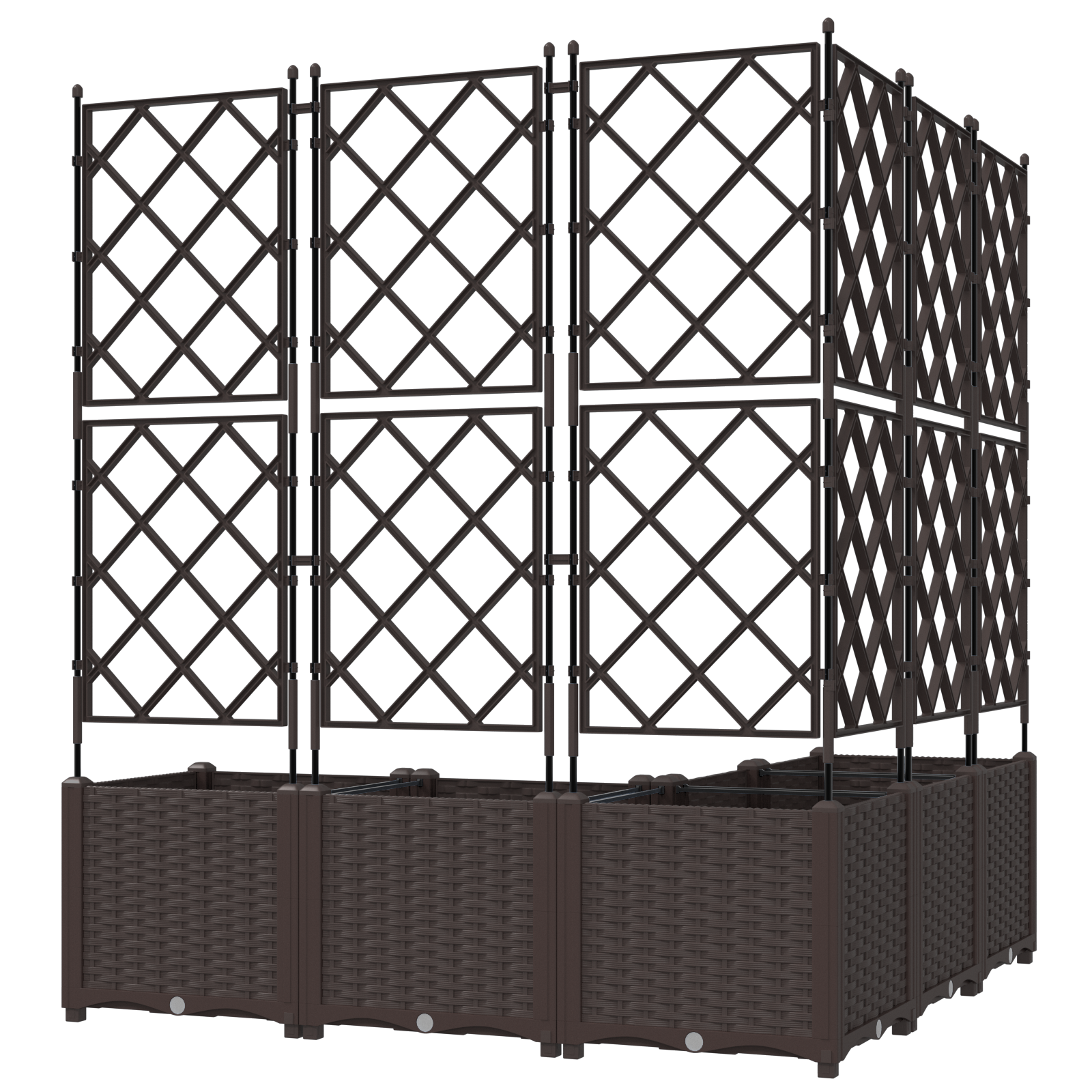 Garden Planter with Trellis 5 pcs Brown 120x120x143 cm - Image 6