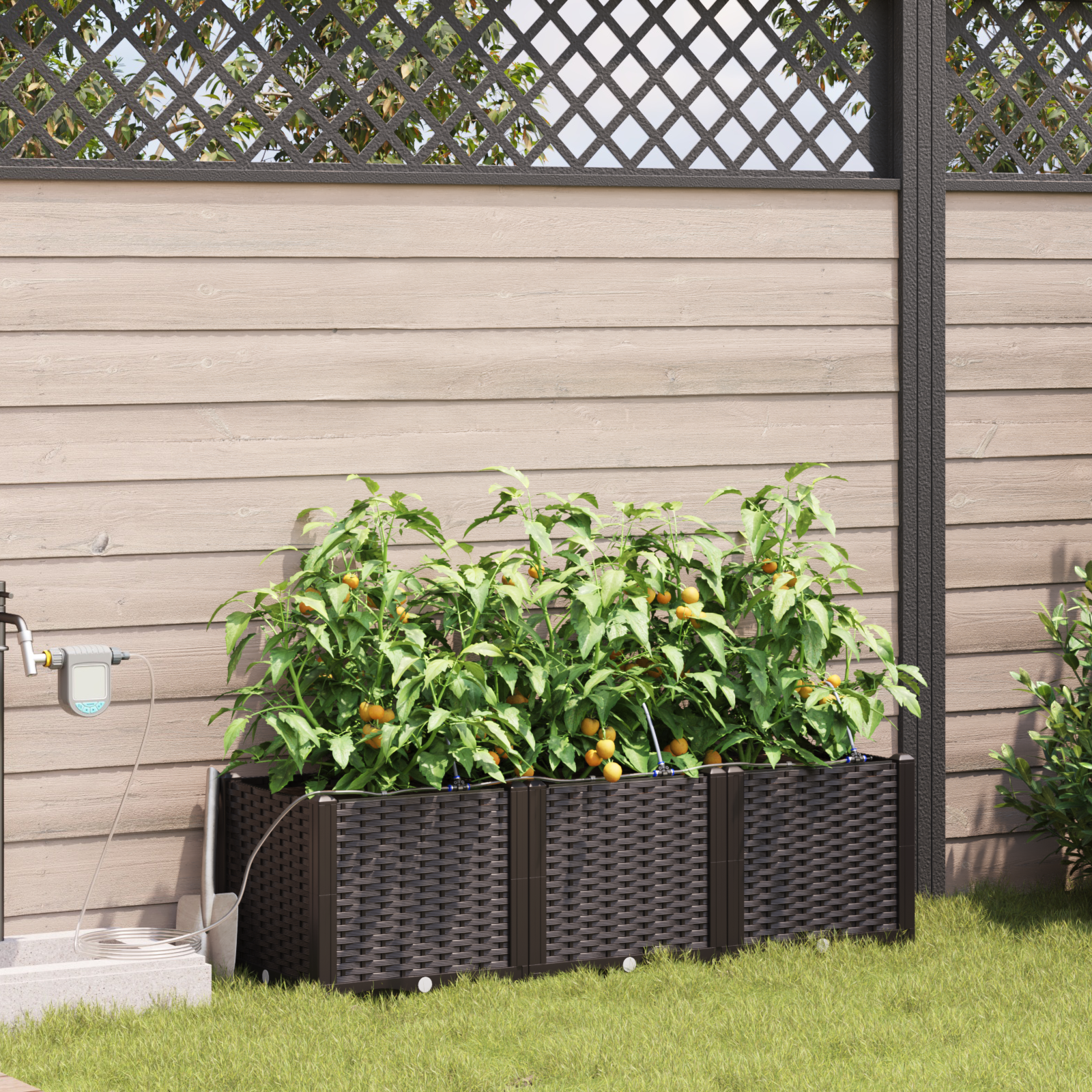 Tuinplanten met Water Irrigatiesysteem 3 stuks Bruin