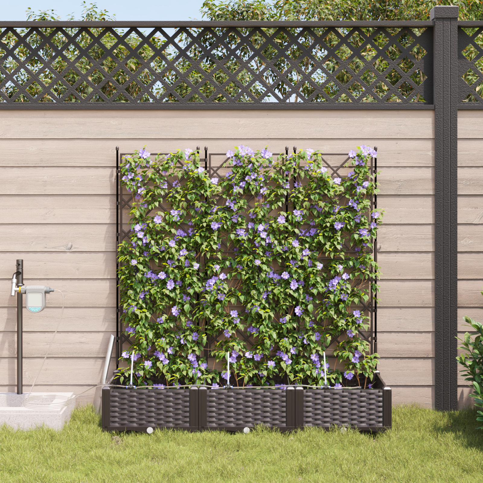 Tuinplanten met water irrigatiesysteem 3 stuks Bruin