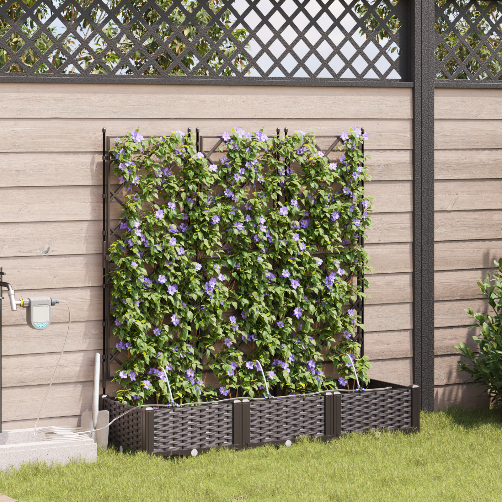 Garden Planters with Water Irrigation System 3 pcs Brown - Image 3