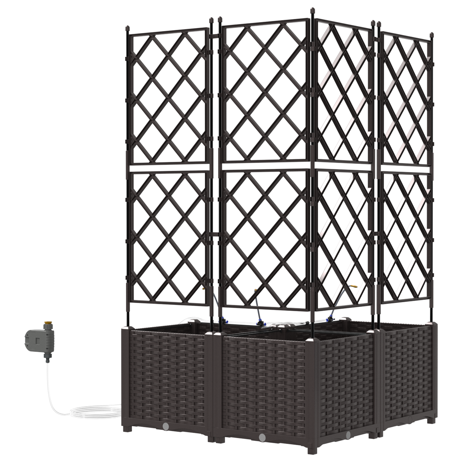 Garden Planters with Water Irrigation System 3 pcs Brown - Image 6