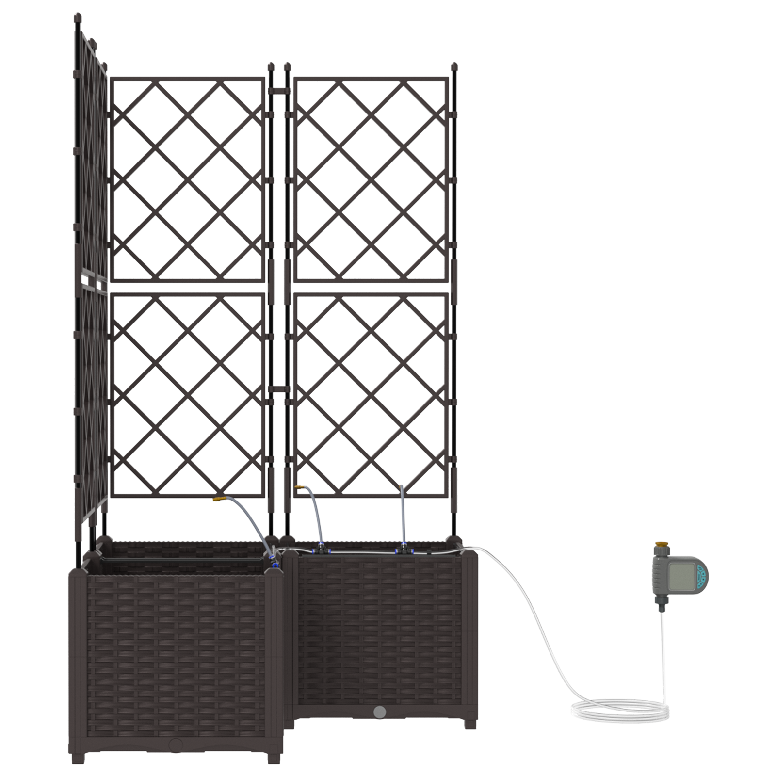 Garden Planters with Water Irrigation System 3 pcs Brown - Image 5