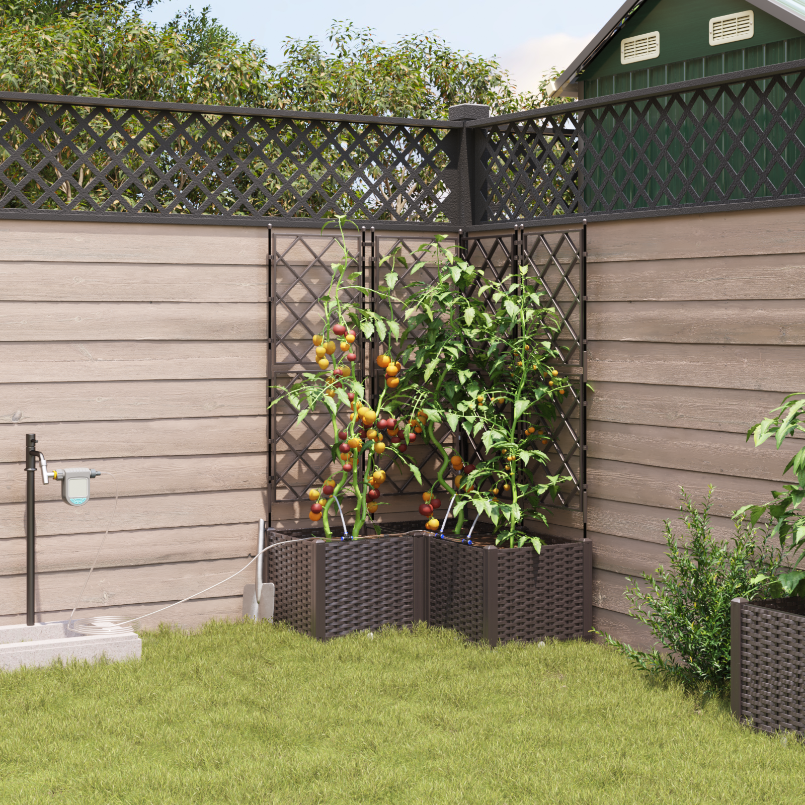 Tuinplanten met Waterirrigatiesysteem 3 stuks Bruin