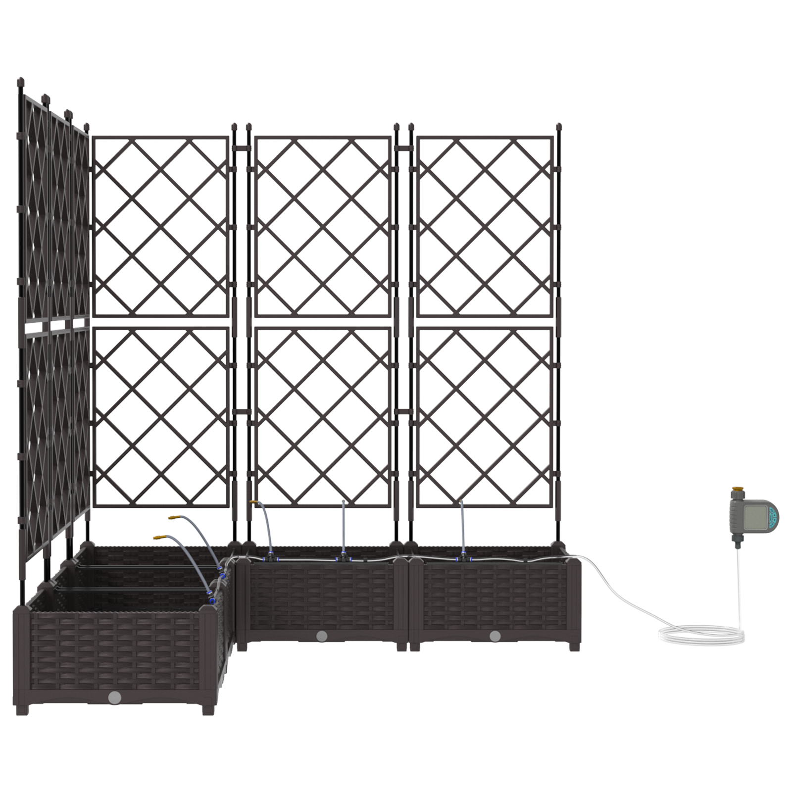 Garden Planters with Water Irrigation System 5 pcs Brown - Image 5