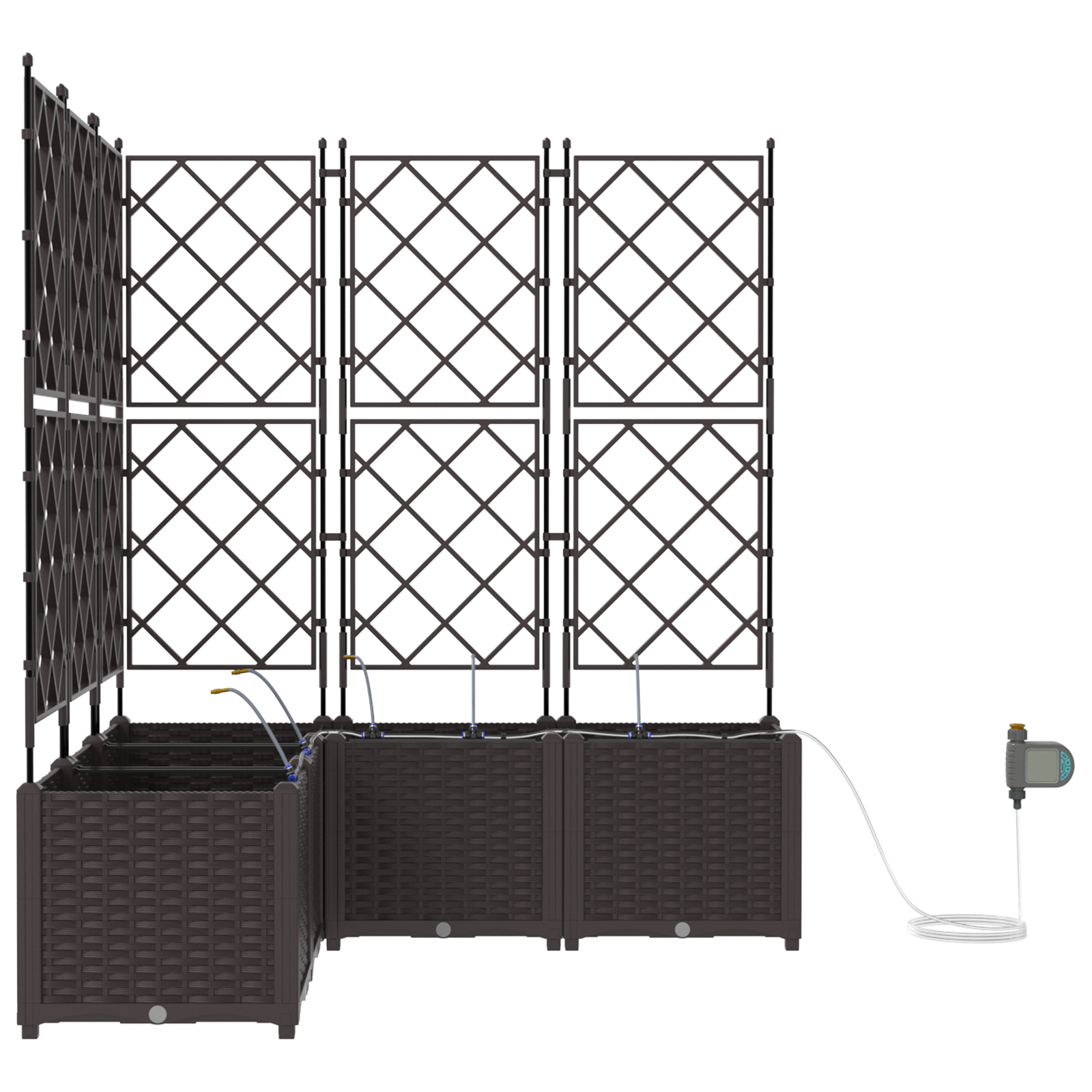 Garden Planters with Water Irrigation System 5 pcs Brown - Image 5