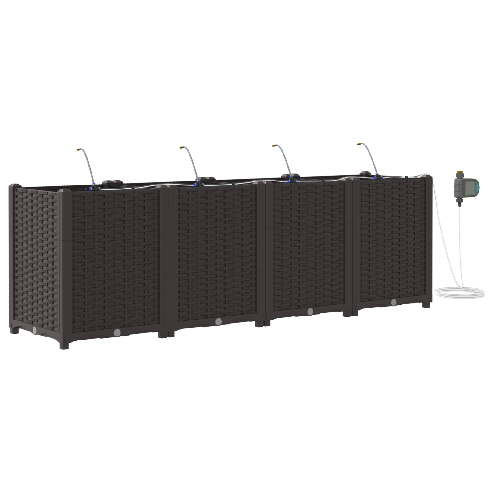 Garden Planters with Water Irrigation System 4 pcs Brown - Image 2