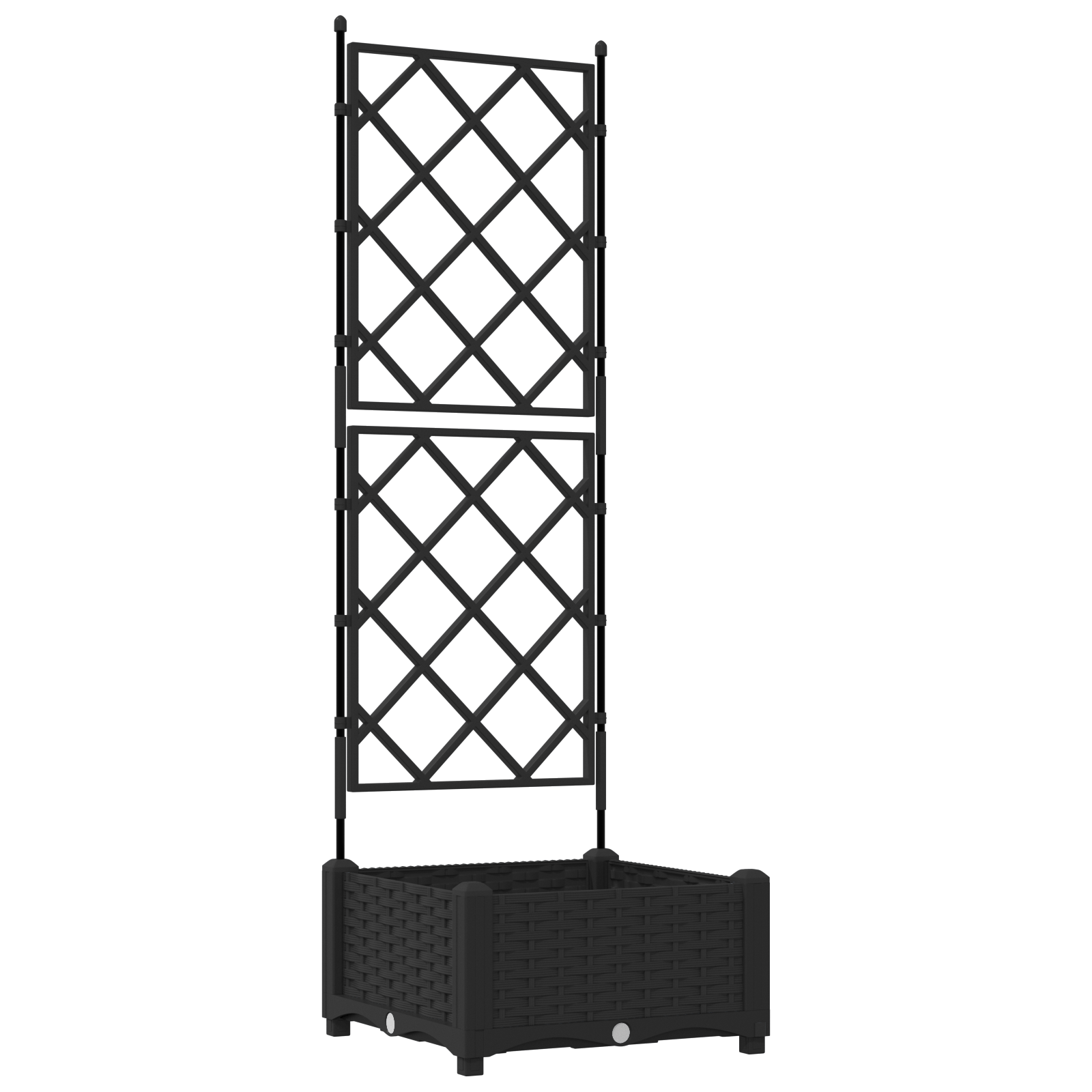 Garden Planter with Trellis Black 40x40x125.5 cm - Image 2