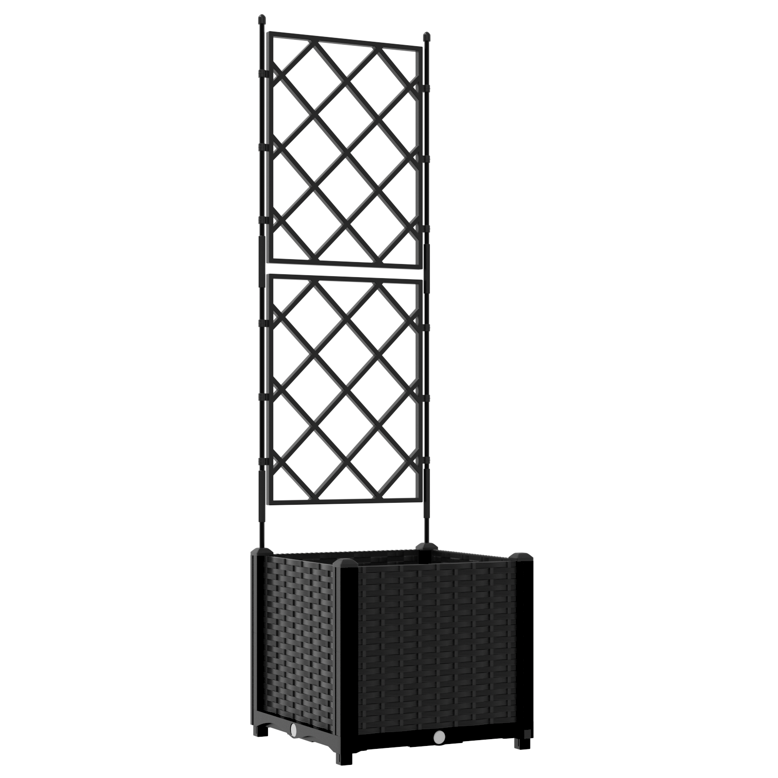 Garden Planter with Trellis Black 40x40x143 cm - Image 2