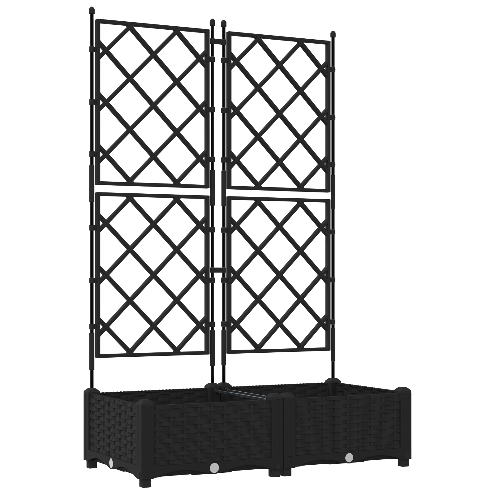 Garden Planter with Trellis 2 pcs Black 80x40x125.5 cm - Image 2