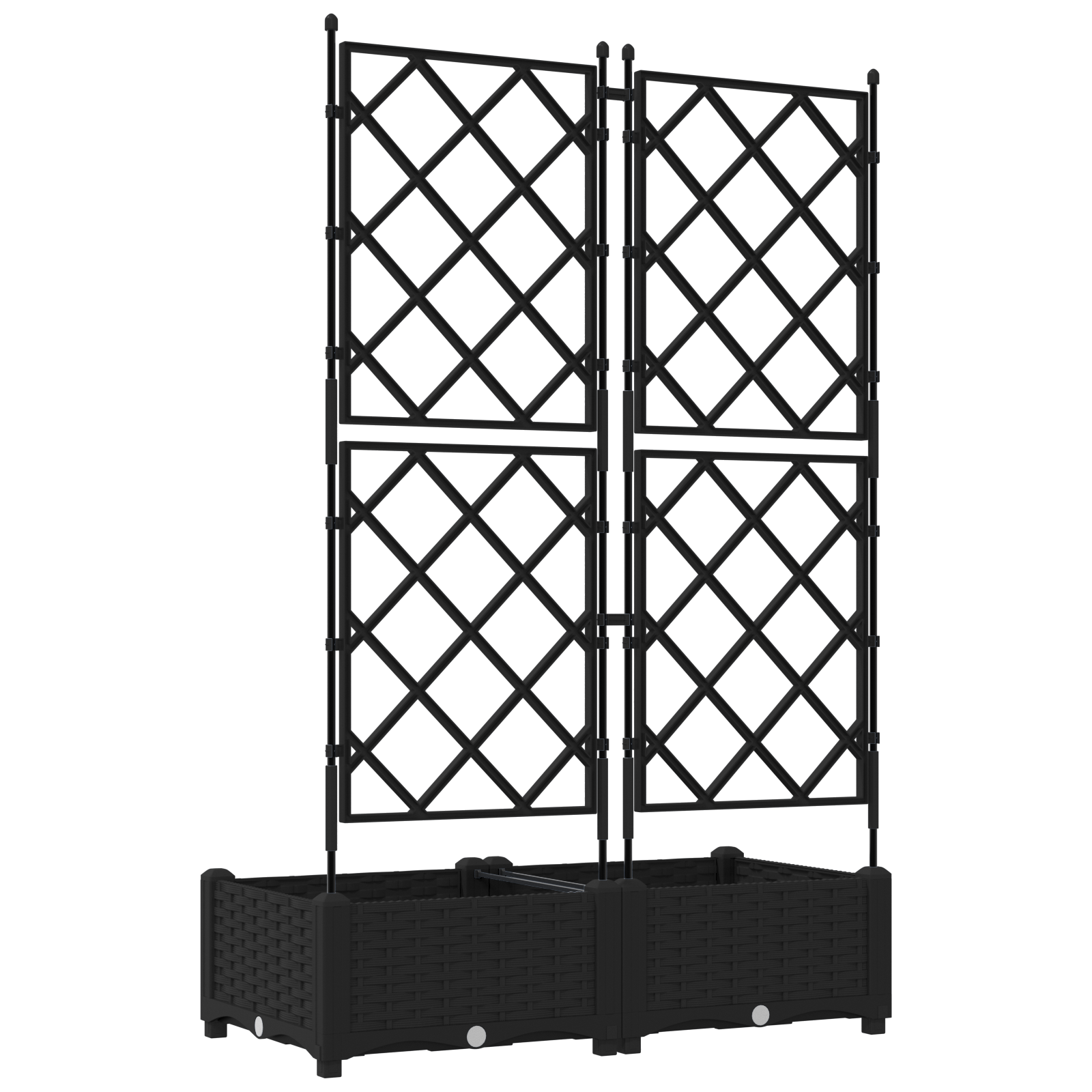 Garden Planter with Trellis 2 pcs Black 80x40x125.5 cm - Image 7
