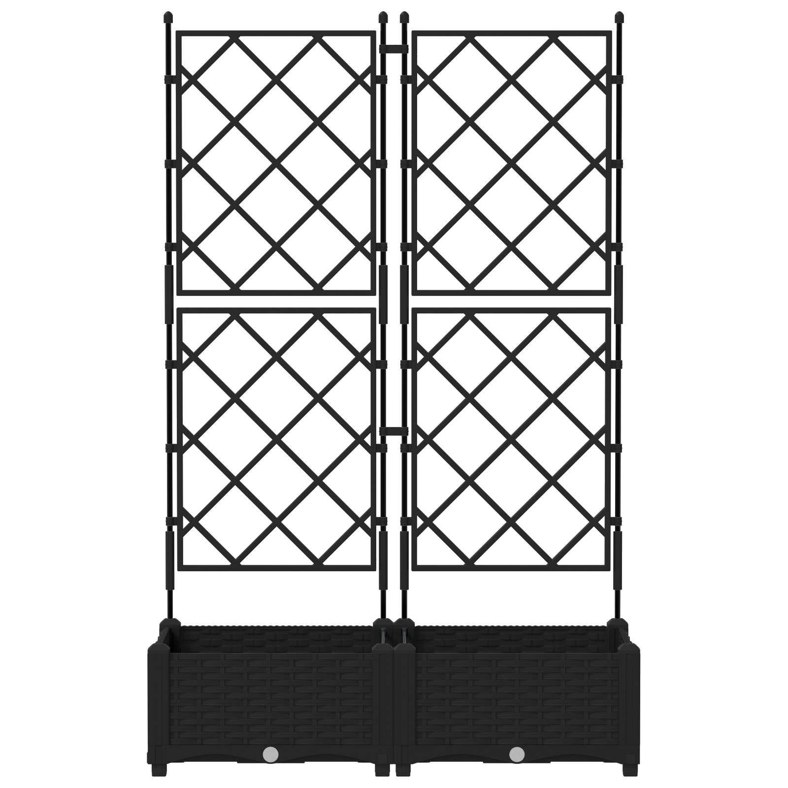 Garden Planter with Trellis 2 pcs Black 80x40x125.5 cm - Image 5