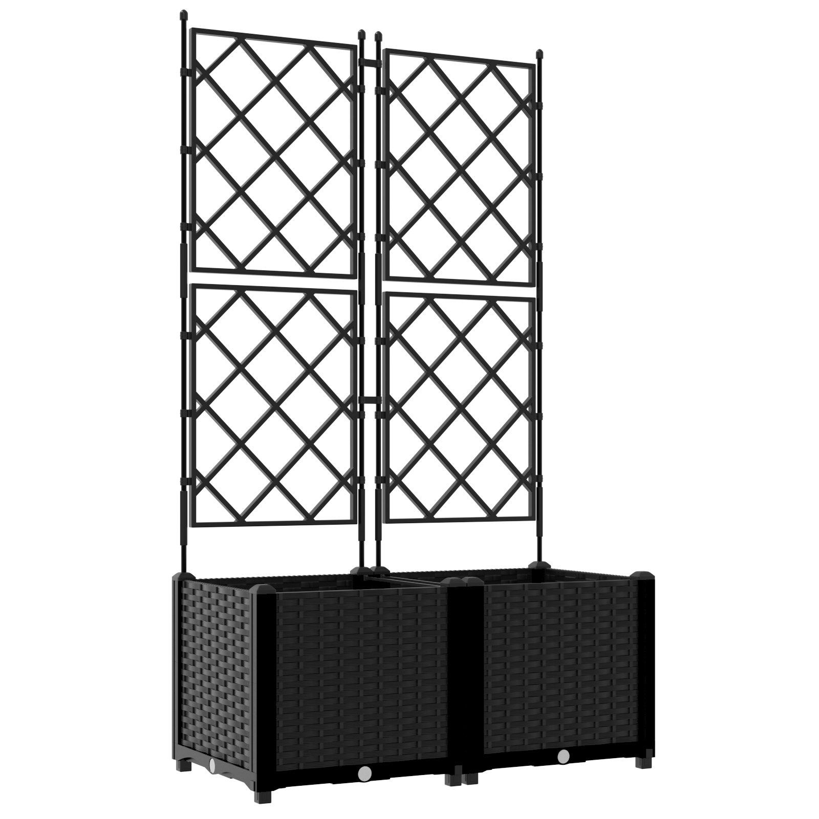 Garden Planter with Trellis 2 pcs Black 80x40x143 cm - Image 2