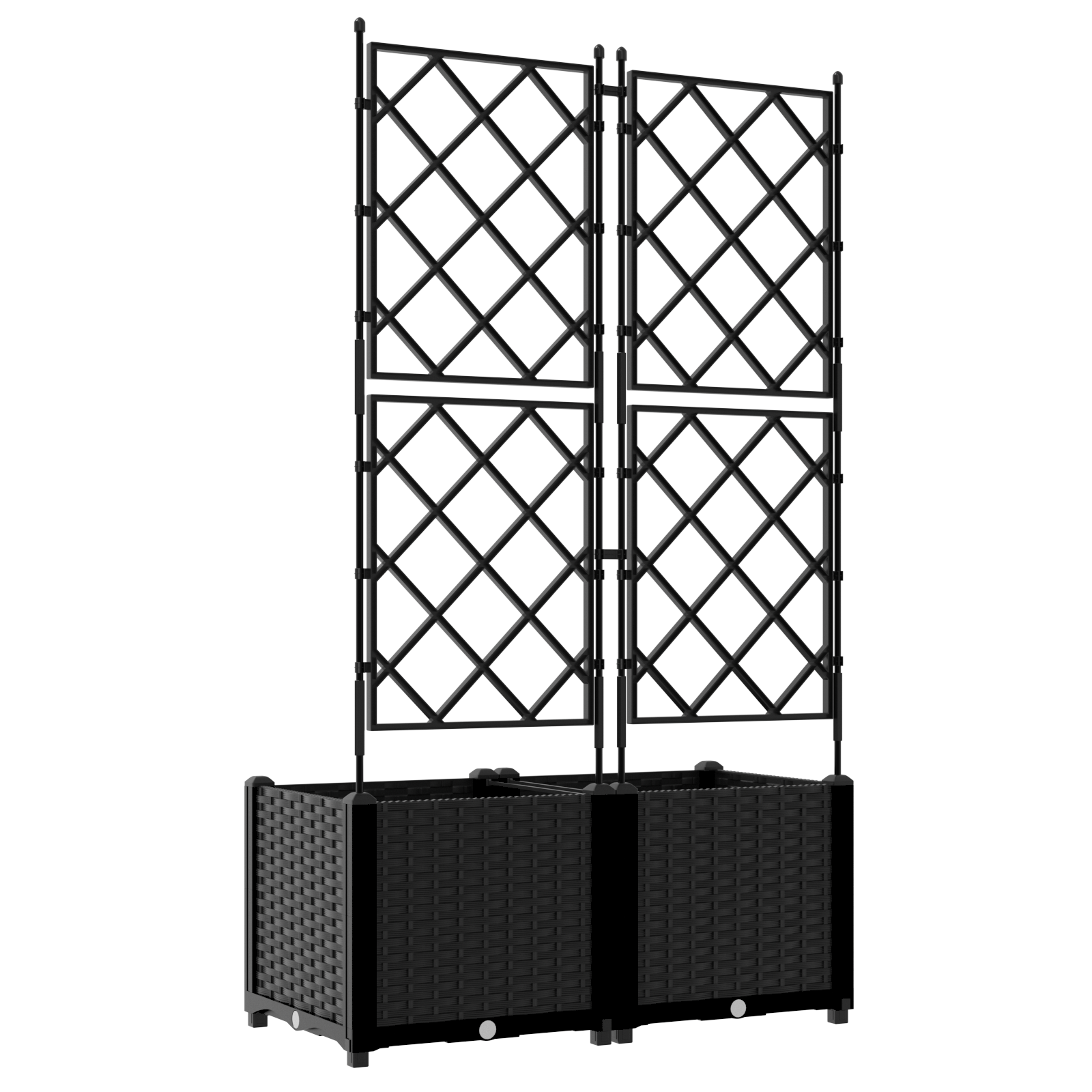 Garden Planter with Trellis 2 pcs Black 80x40x143 cm - Image 7